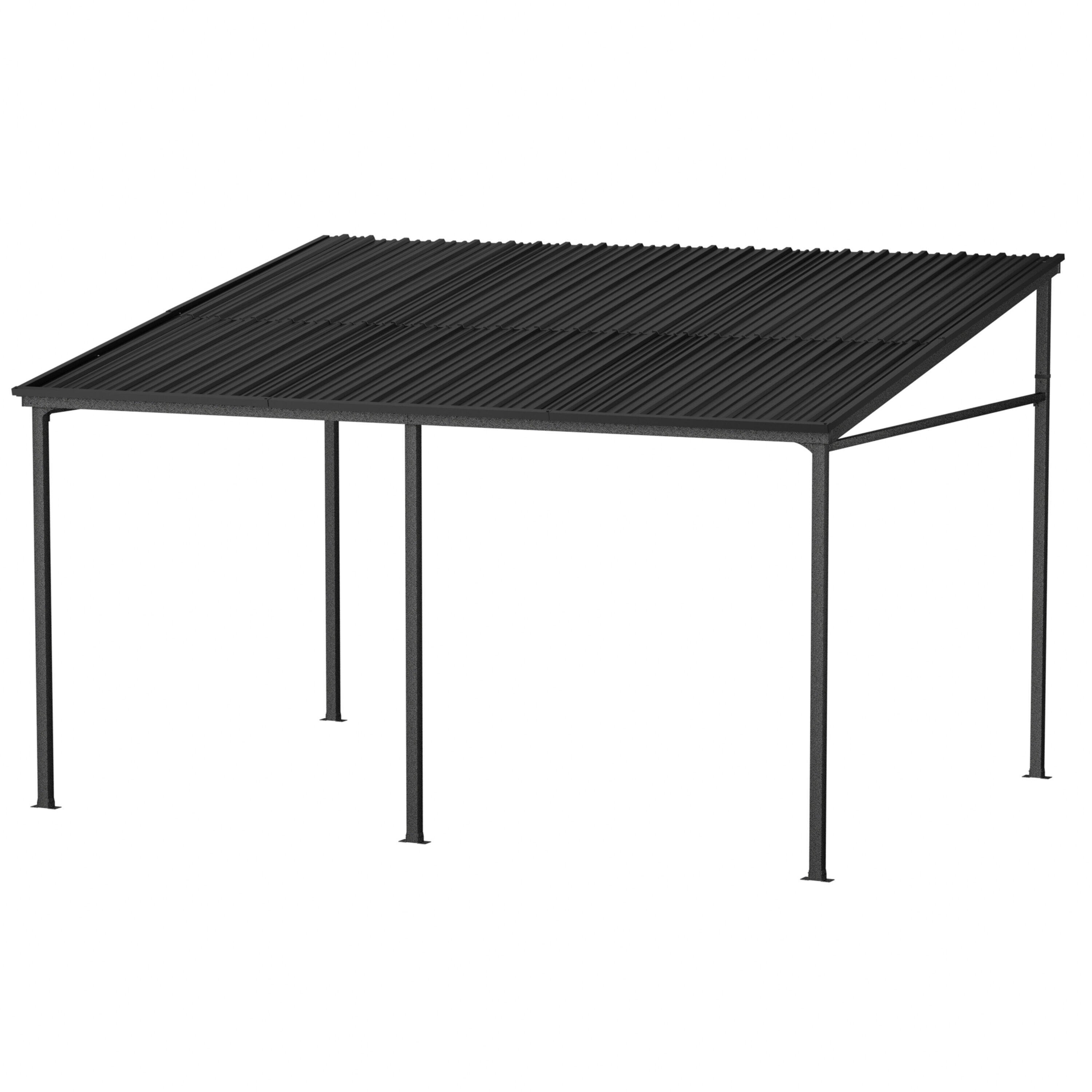 VEIKOUS 10-ft x 14-ft Black Aluminum Patio cover ( 20-lb