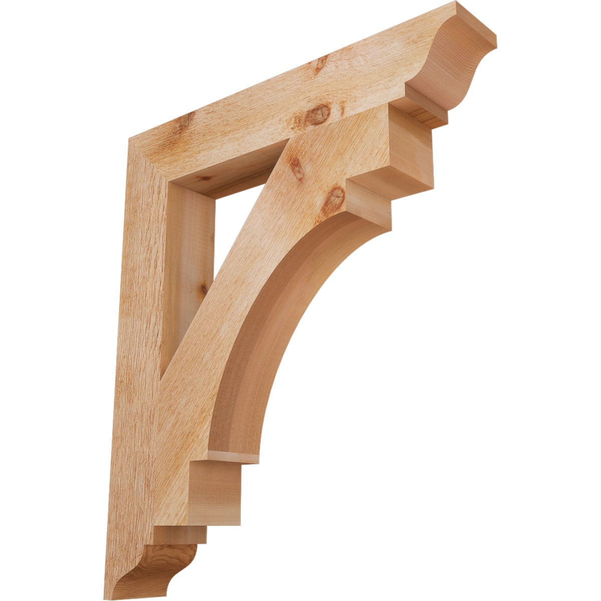 Ekena Millwork BKT04X24X28MRC01RWR Merced traditional rough sawn 4-in x 24-in x 28-in Western red cedar Brown Wood Standard bracket
