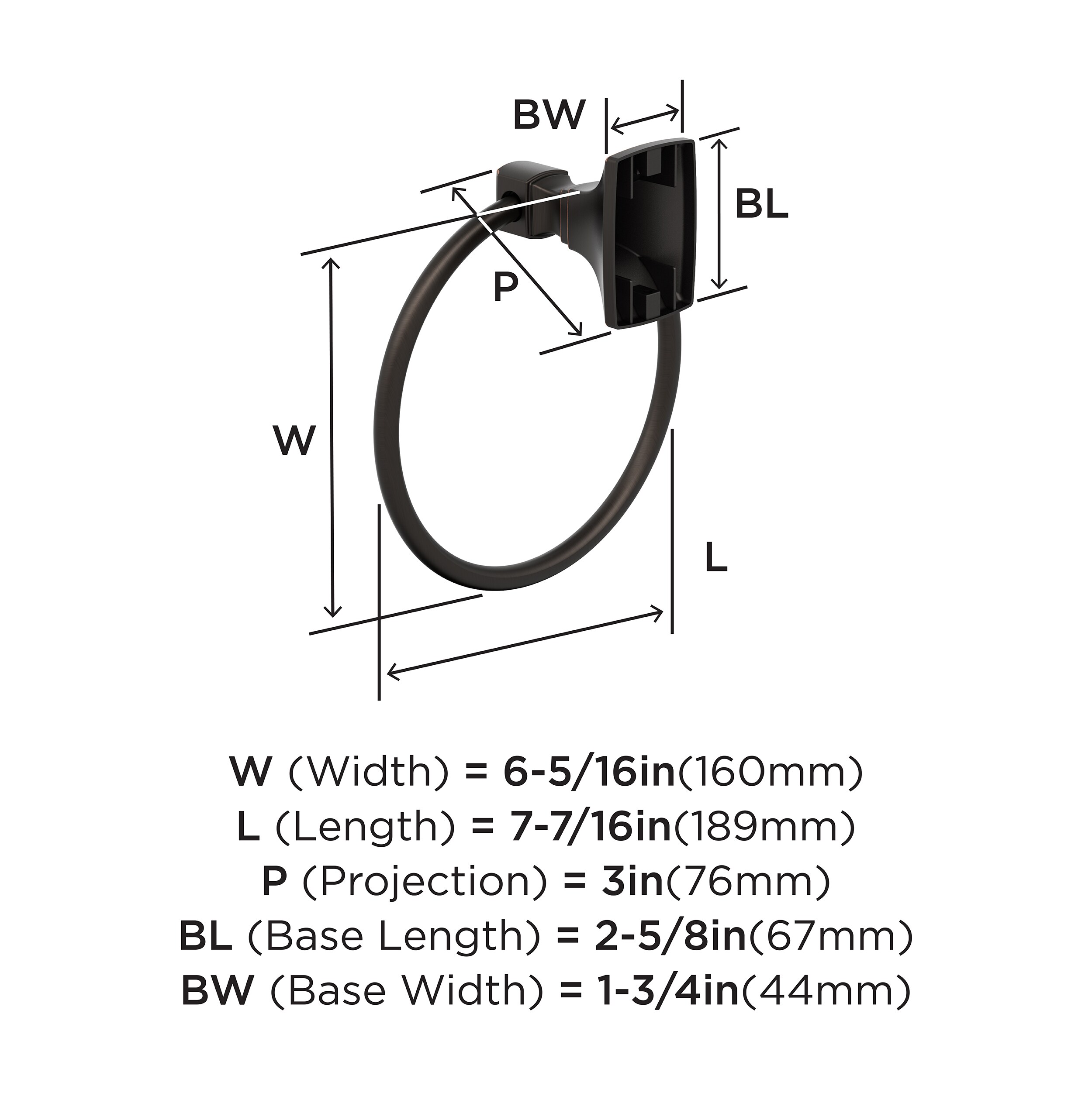 Highland Ridge Oil-Rubbed Bronze Wall Mounted Towel Ring