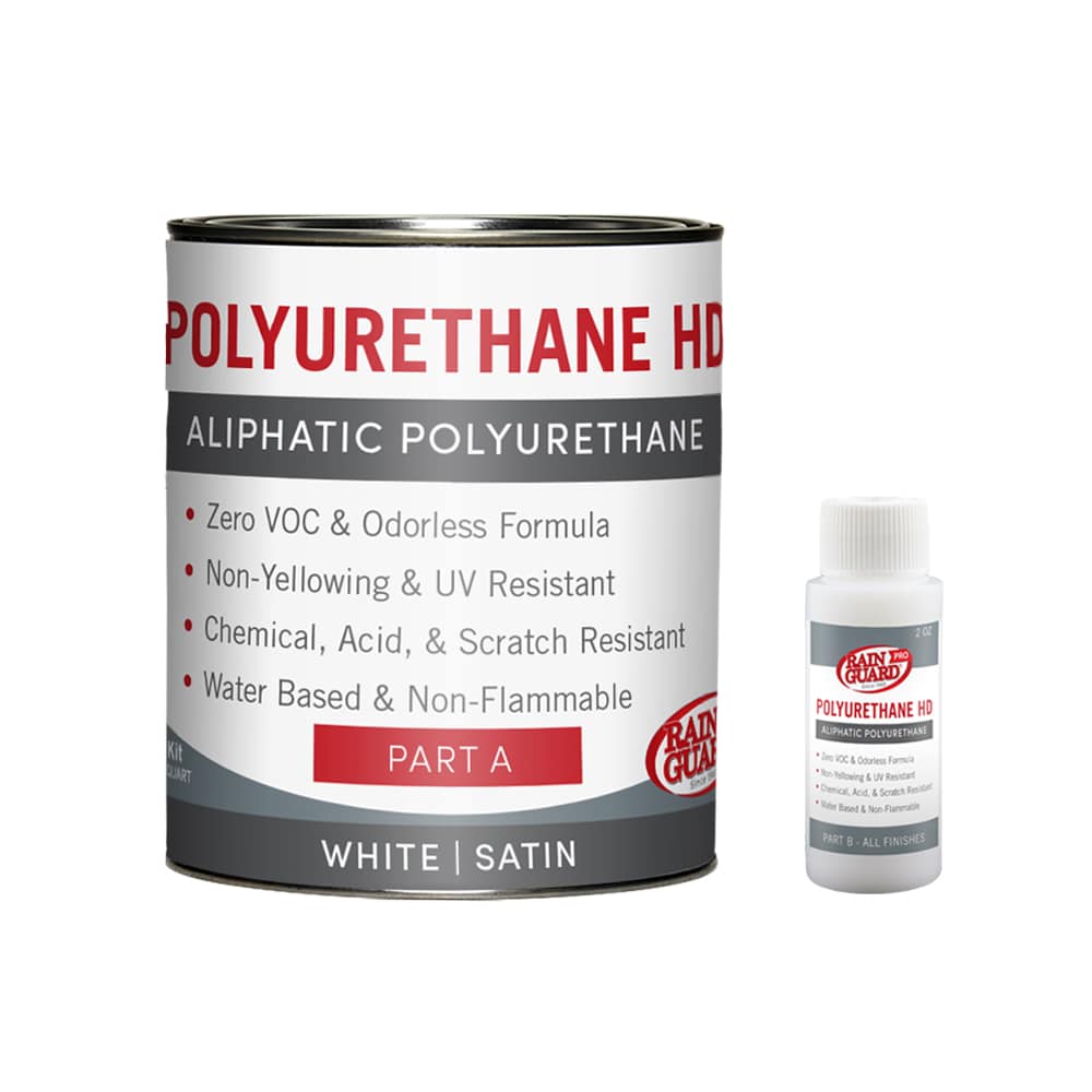 IsoFree PU-0415 Polyurethane HD White, Satin Water-based Satin Ready-to-use Concrete stain and sealer ( 1-quart )