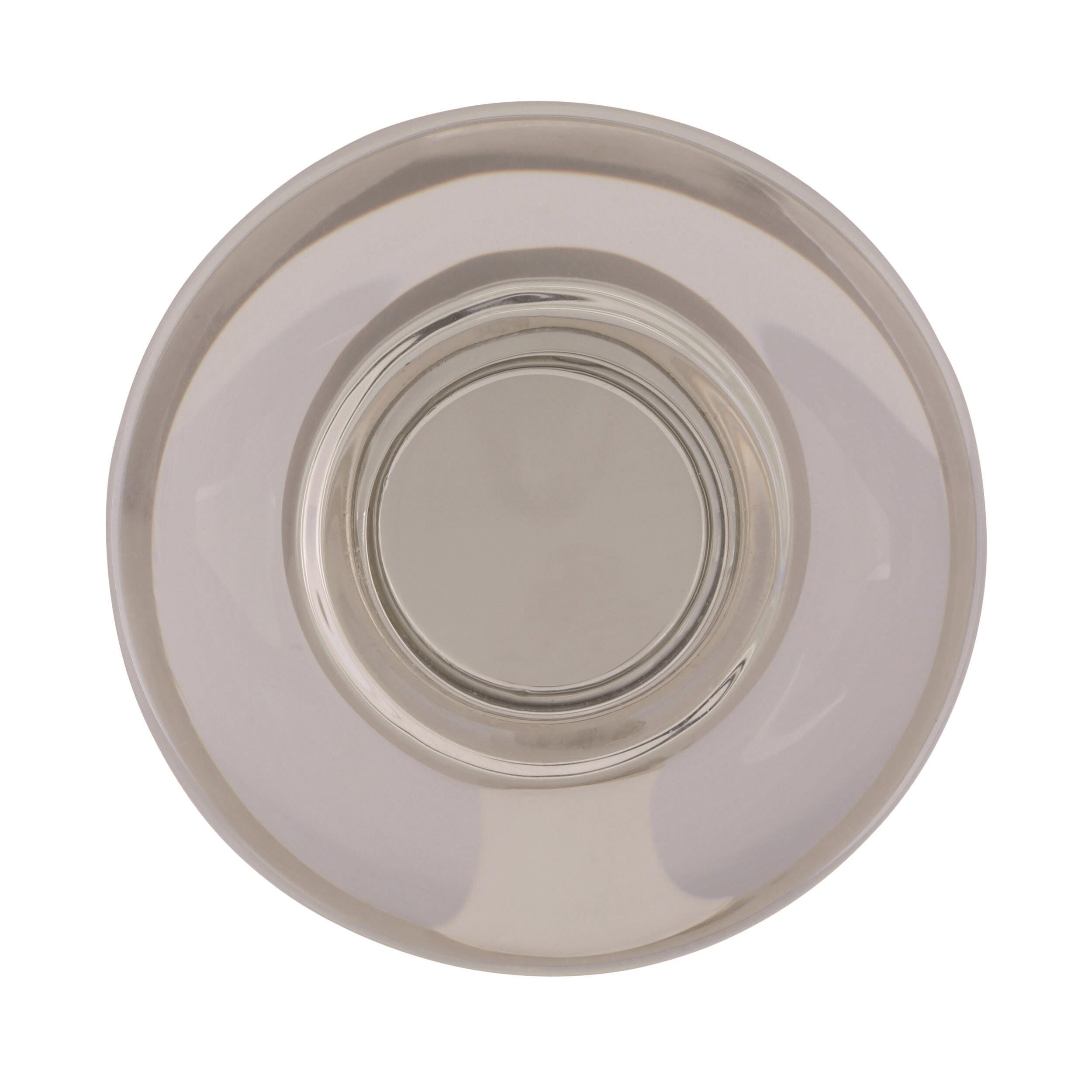 Clear and Polished Nickel Round Cabinet Knob with Mounting Hardware