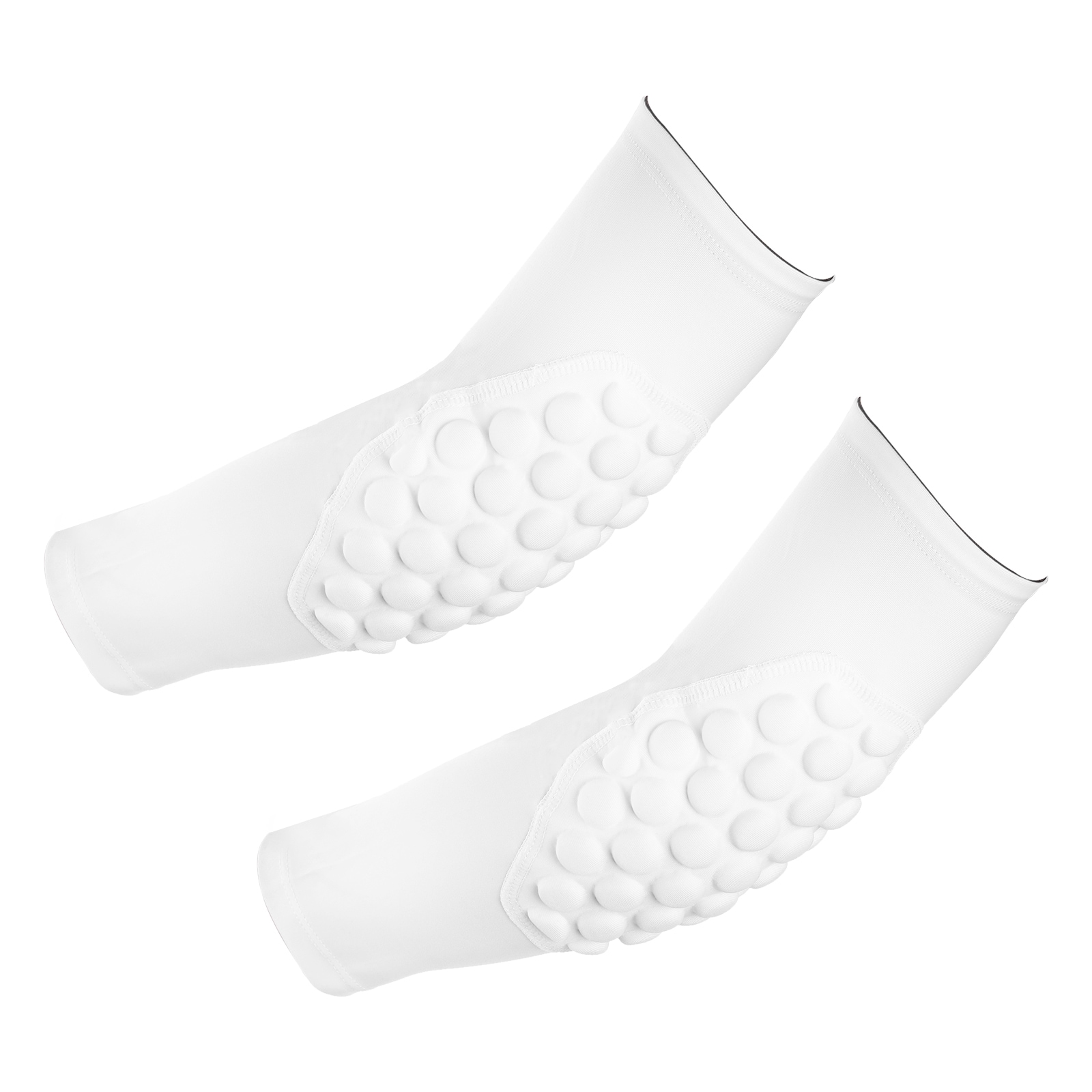 PATIKIL Youth Elbow Pads 2pcs Compression Arm Protective Sleeve Basketball Guard Pads for Sports Baseball Football Volleyball White YL