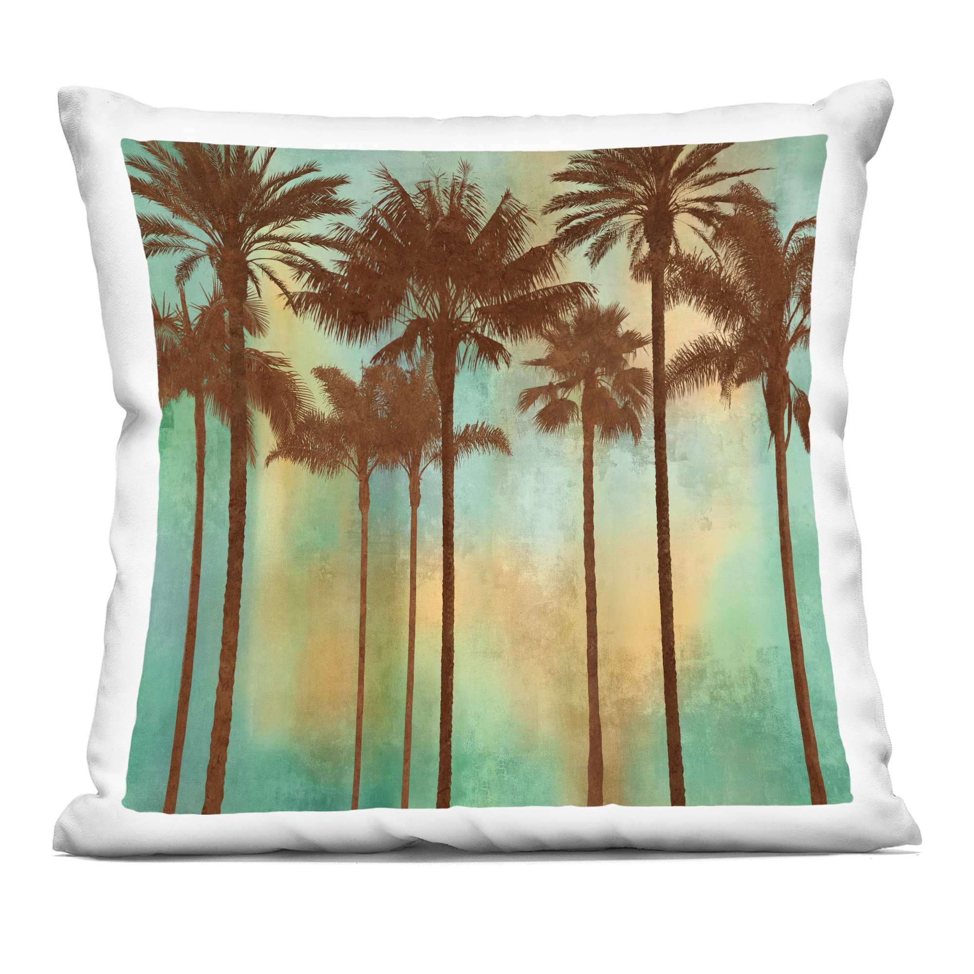 Stupell Industries PLO-907-SQW-18X18 Palm Trees over Gradient Decorative Printed Pillow Design by John Seba