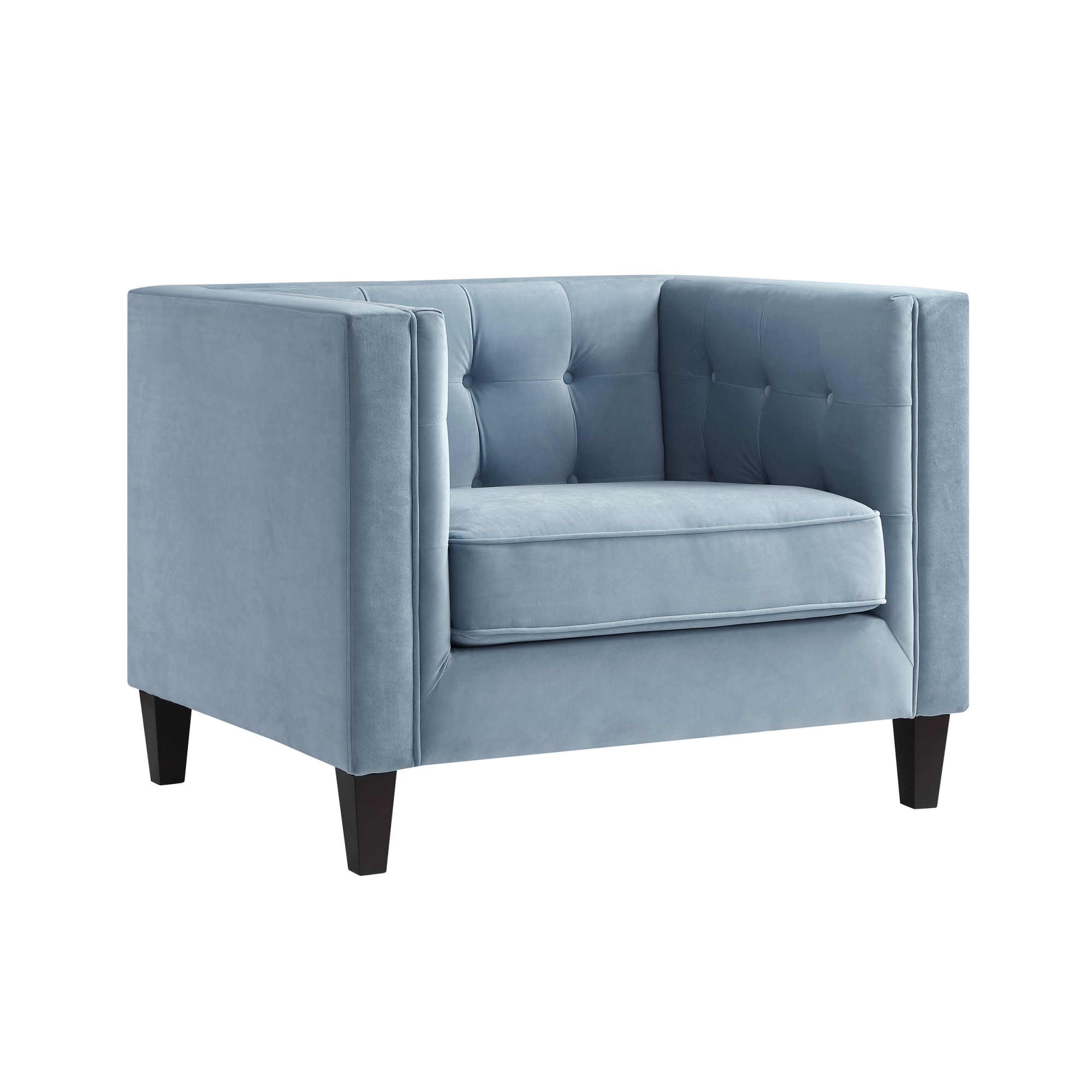 slate blue velvet chair