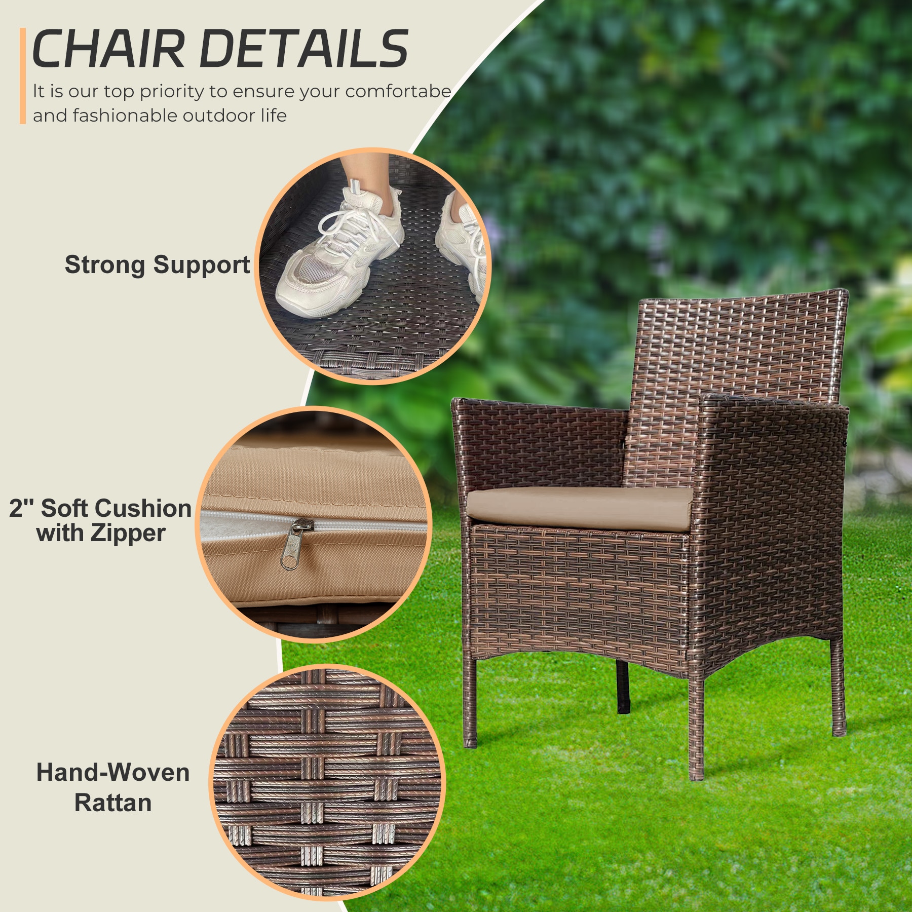 Grearden HZNF610-BR Patio-Conversation-Sets - View #5