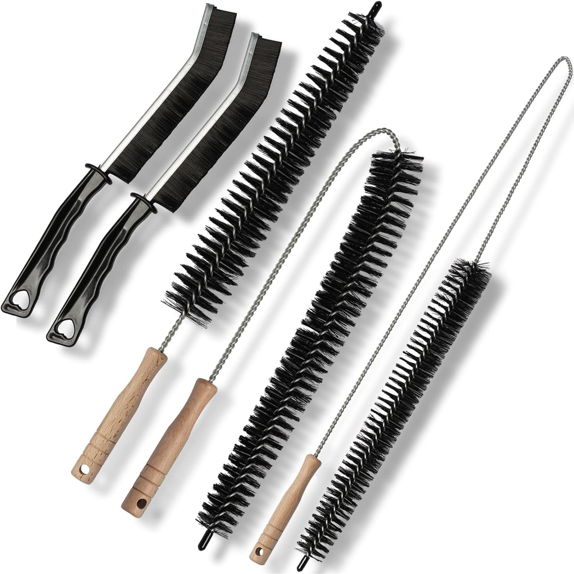 Numhew - 17in 28in 47in L 5-Piece Flexible Dryer Vent Brush Set Black Dryer Vent Cleaner Kit