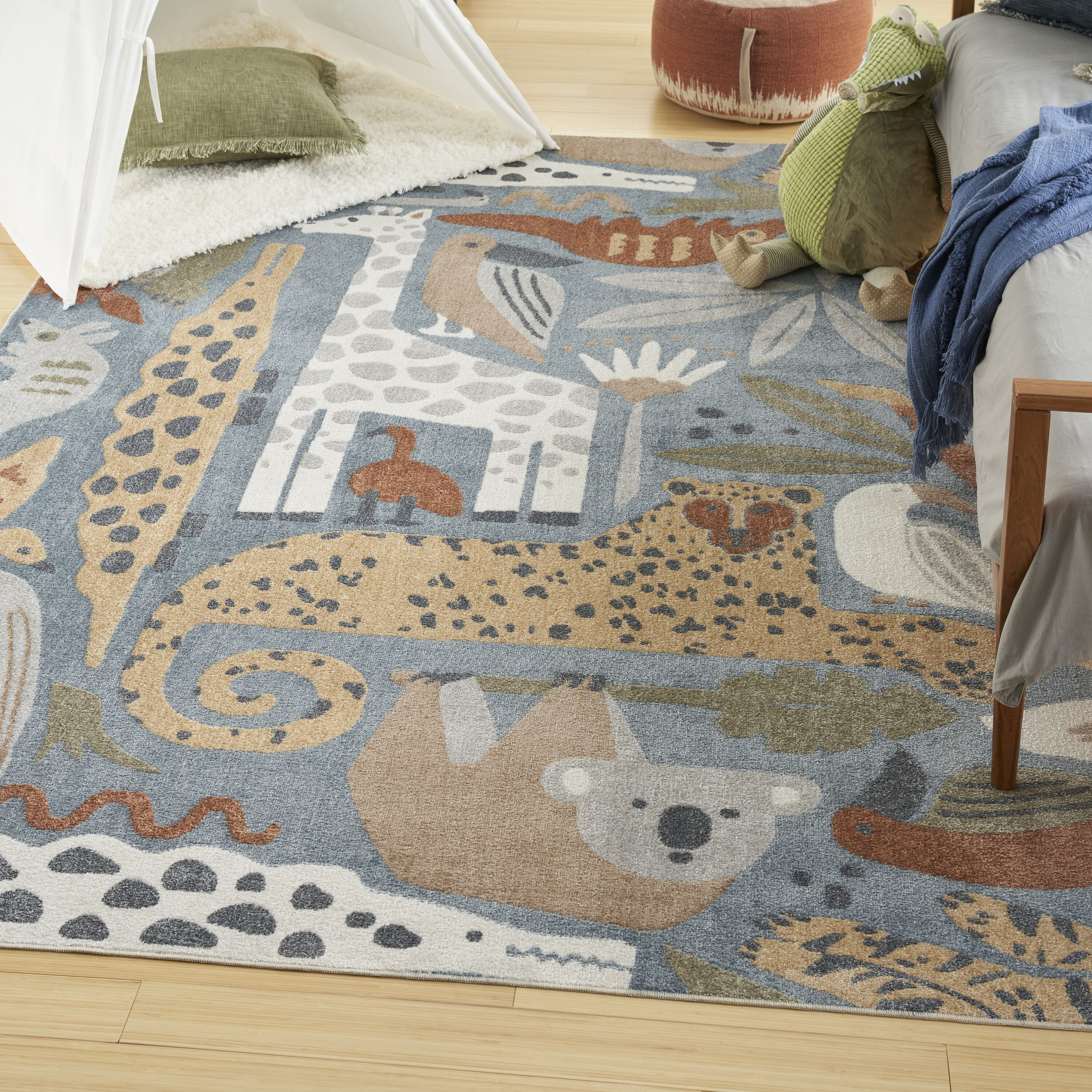 Nourison Home 099446996725 Astra Machine Washable 9 x 12 (ft) Loomed Polyester Multicolor Rectangular Indoor Machine washable Area rug