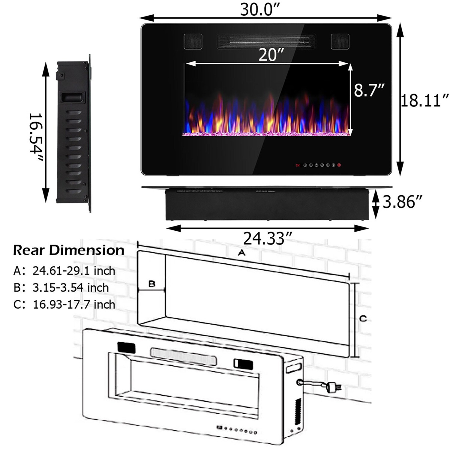 Costway CSHY000085 Electric-Fireplaces - View #4