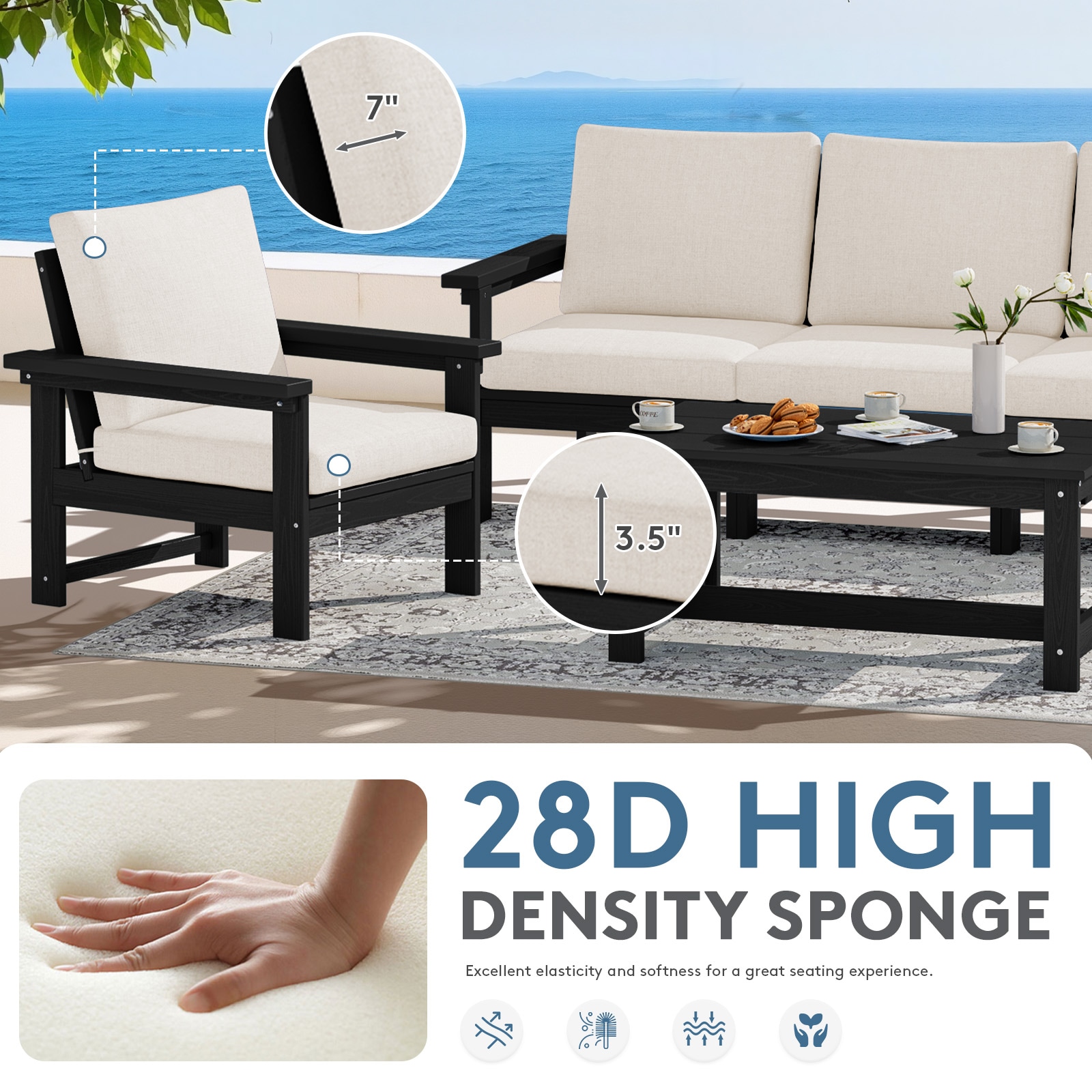 VOUA ZHSF03-BJ-BK Patio-Conversation-Sets - View #6