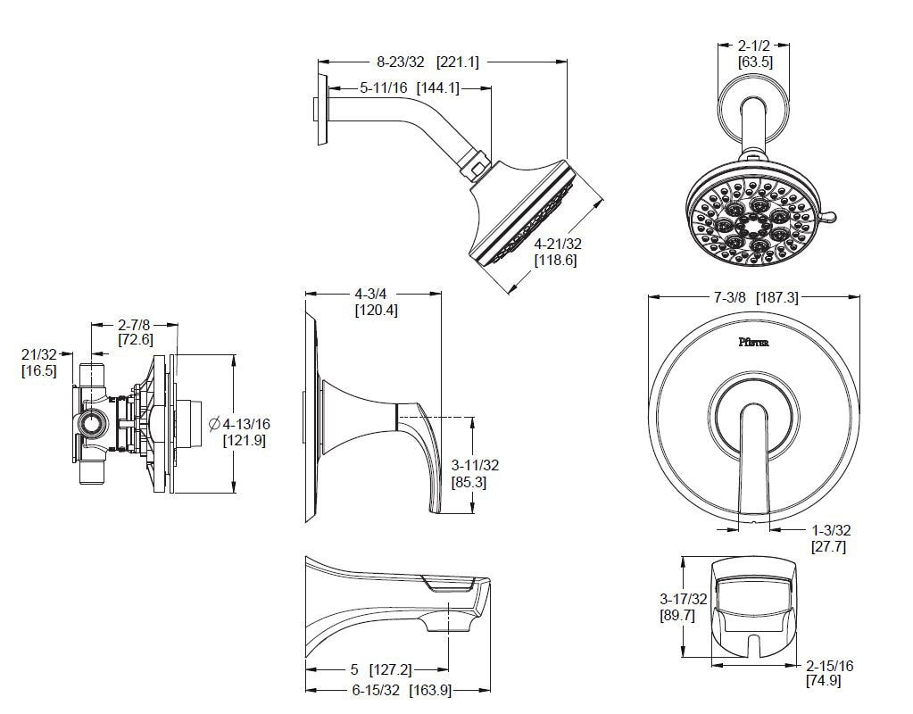 Pfister 8P8-WS2-KASB Tub-Shower-Faucets - View #12