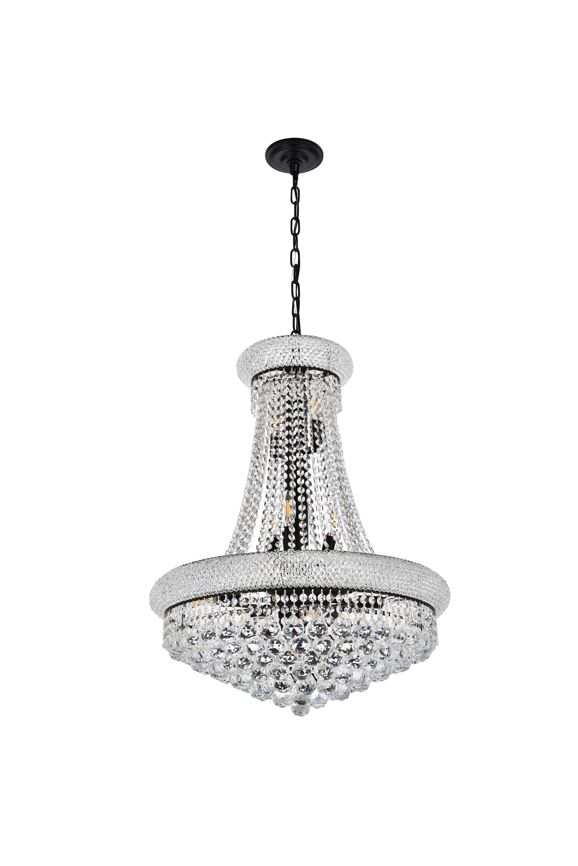 Primo Black and Crystal 14-Light Chandelier