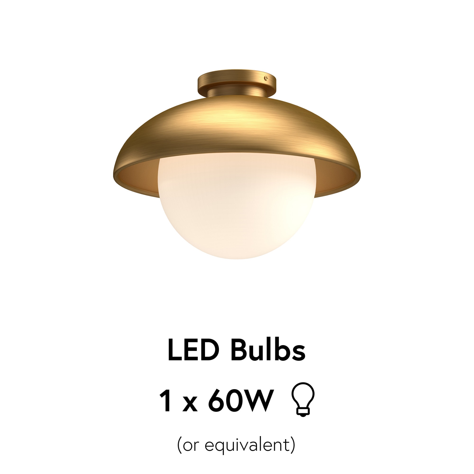 Aged Gold and Opal Matte Glass Globe Flush Mount