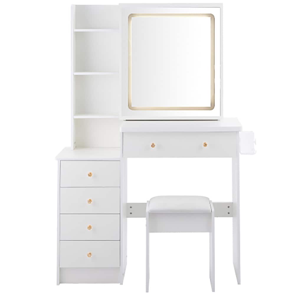 Kahomvis AC-QPCRAZY-02 37-in White Makeup Vanity