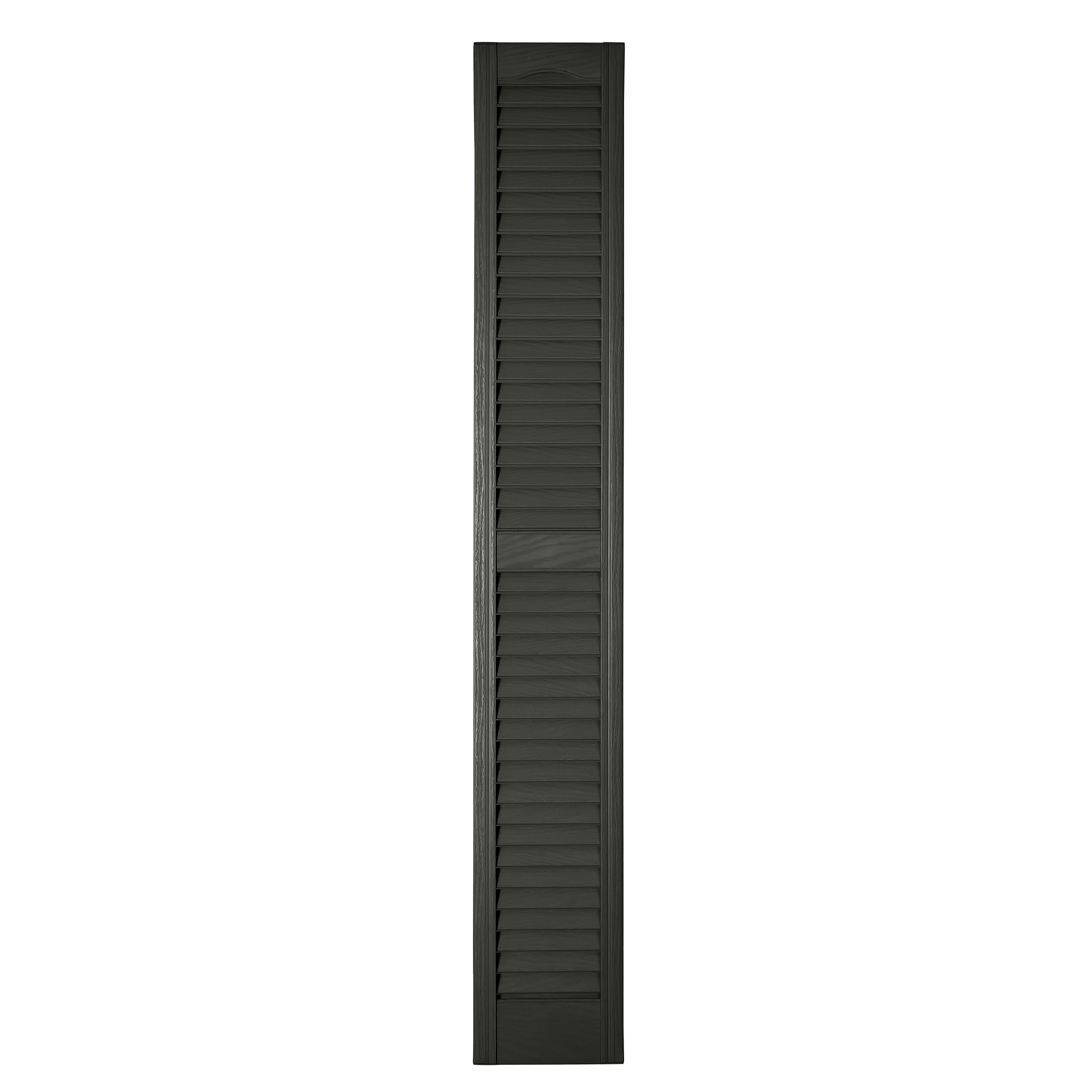 RELIABILT LVRCT0740007 7-in W x 40-in H Dark Gray Louvered Polypropylene Exterior Shutters ( 2 -Pack )