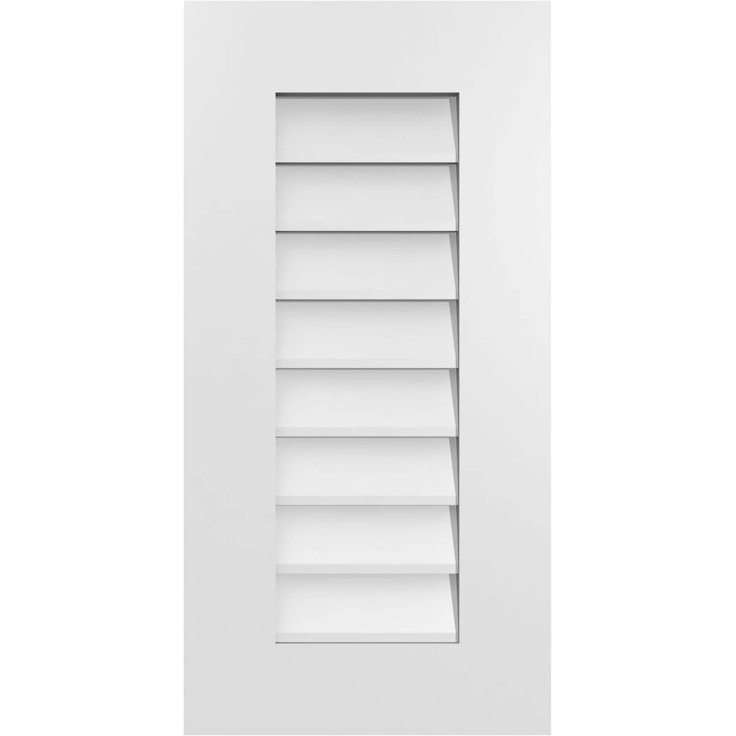 Ekena Millwork GVPVE14X2801SN 14-Inches x 28-Inches Off-white Rectangle PVC Gable Louver Vent
