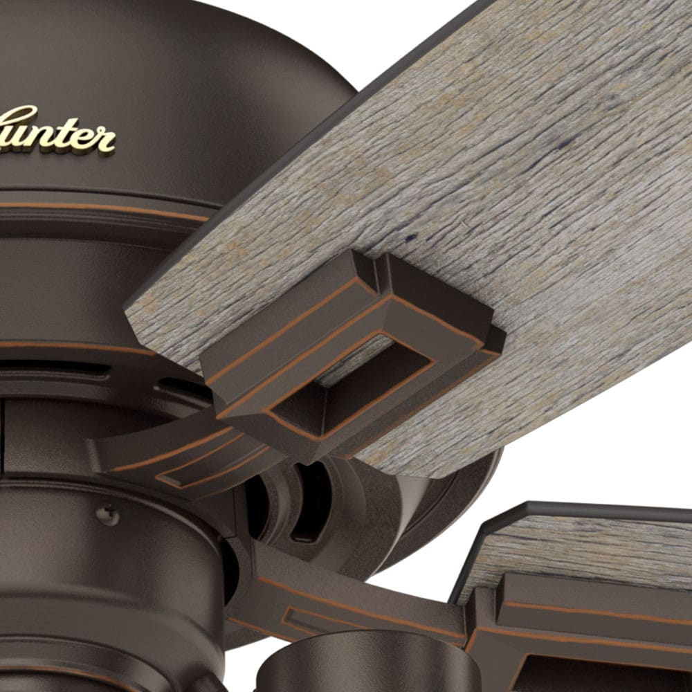 Hunter Donegan 44-in Onyx Bengal Bronze LED Indoor Downrod or Flush Mount Ceiling  Fan with Light (5-Blade) in the Ceiling Fans department at Lowes.com