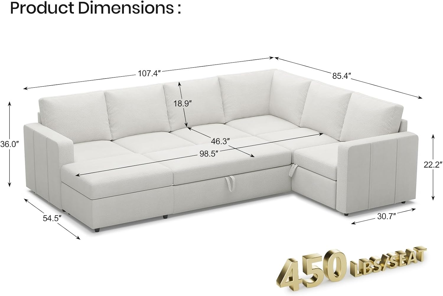 Belffin BF096C-AB3CDE-WHITE futons - View #2