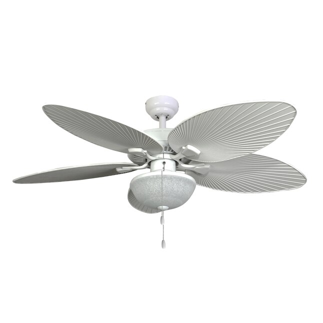 Palm Coast Playa Mia 52 In White Indoor, Wicker Outdoor Ceiling Fans With Lights
