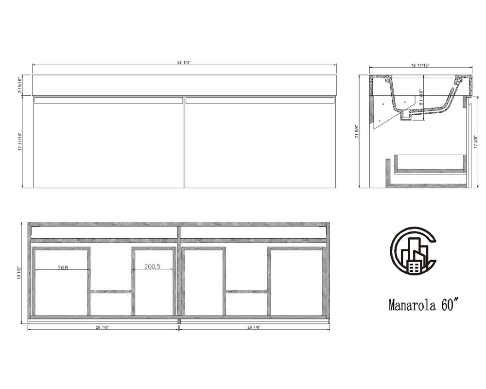 CARTISAN DESIGN VAMANDG60WMQZ Bath-Vanity-Combo - View #10