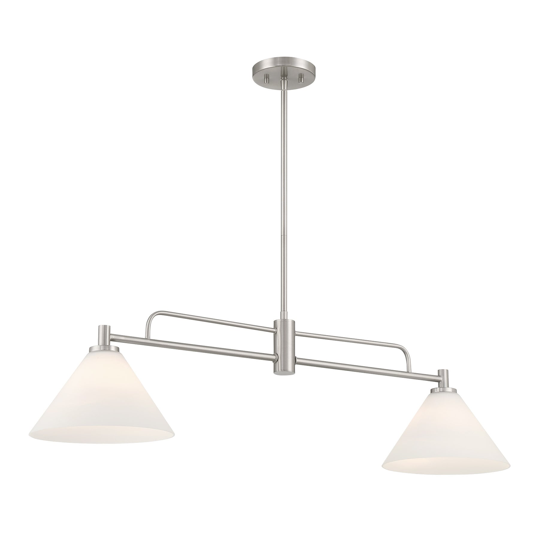 Meridian Lite Trends M100136BN Meridian 2 -Light Brushed Nickel Modern/contemporary For Use in Bedrooms, Dining Rooms, Foyers, Kitchens, Living Rooms Chandelier