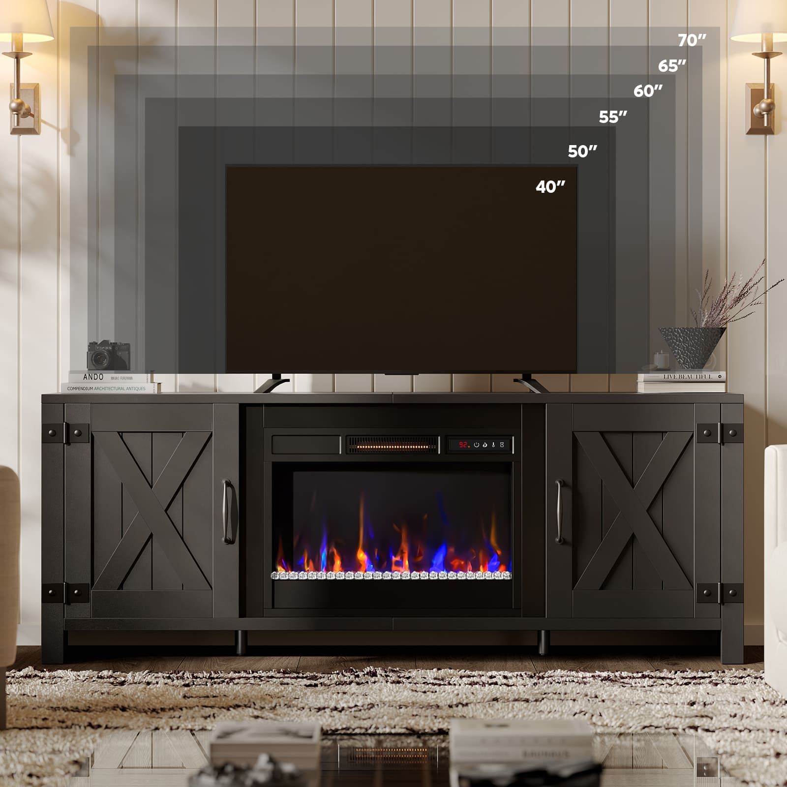 Bestier LOW-L103416FP-BLKB Electric-Fireplaces - View #5