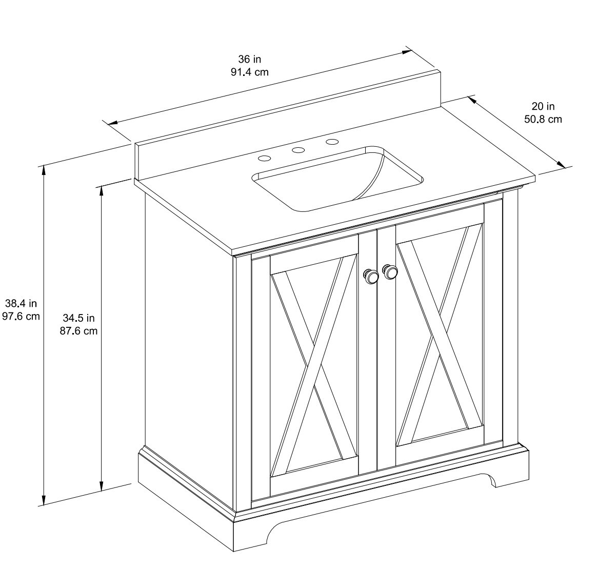 allen + roth LWSJ36VBR Bath-Vanity-Combo - View #13