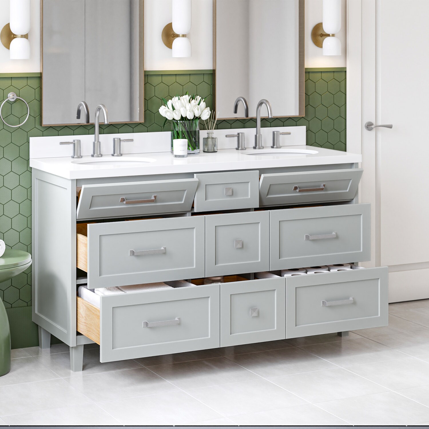 ARIEL B61DWQOVOGRY Bath-Vanity-Combo - View #3