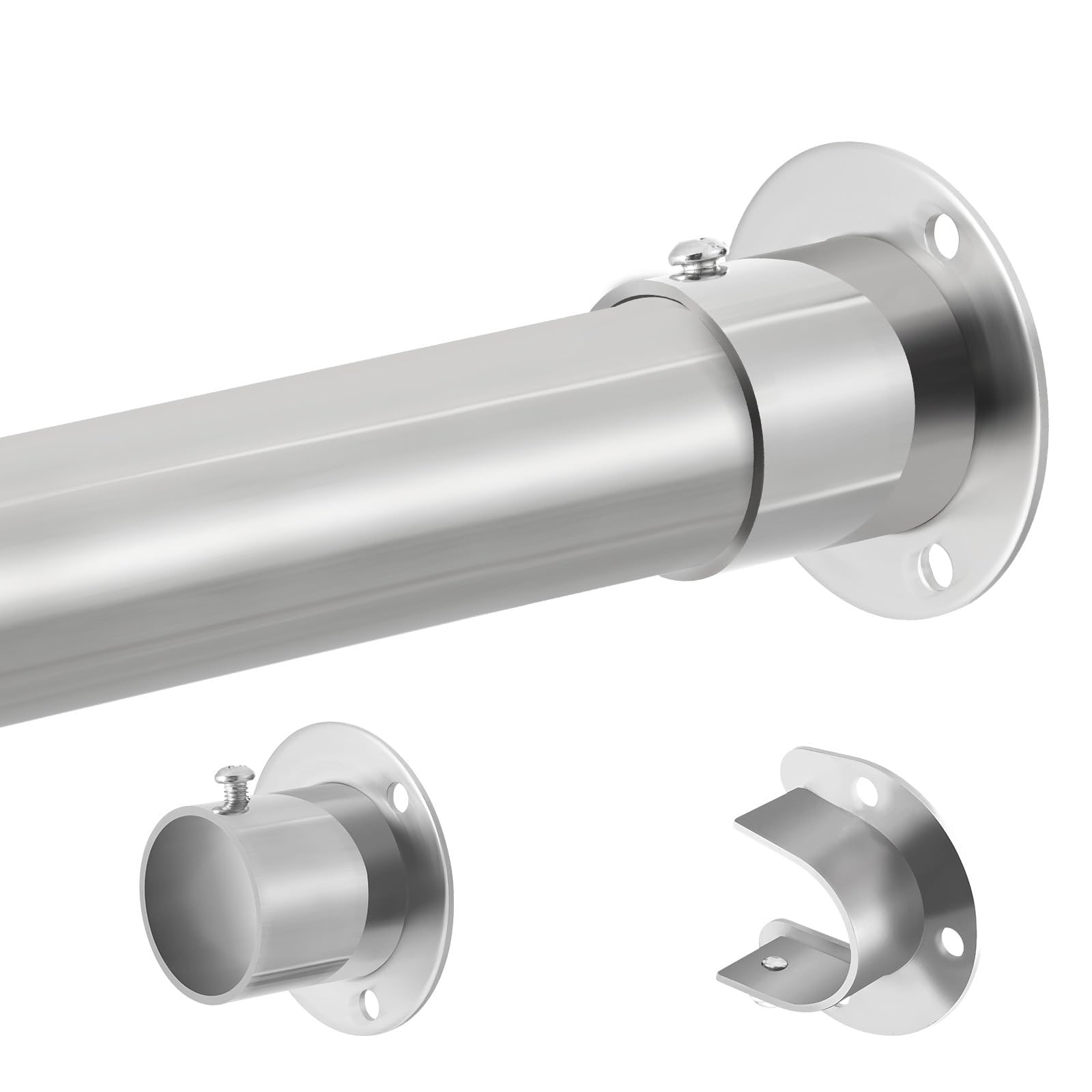 Aoibox  Adjustable Closet Rod 17 to 110 in Expandable Stainless Steel Hanging Rod 1 3 in Diameter Heavy Duty