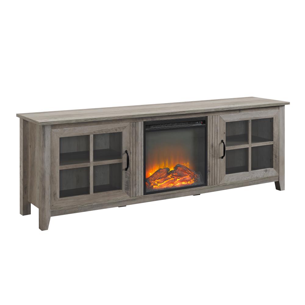 Lowes fireplace deals tv stand grey