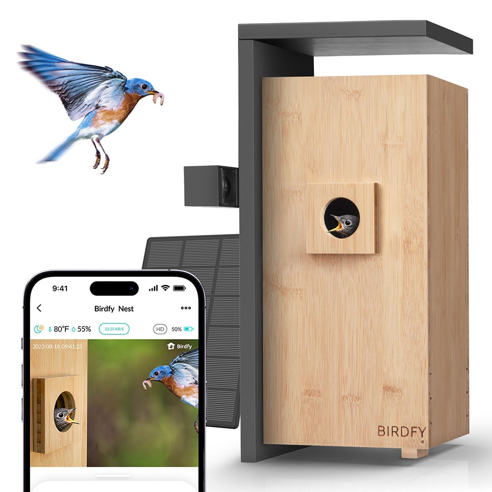 Birdfy NI-8301 15.7-in H Brown Wood Bluebirds Nesting box Predator Proof Bird House