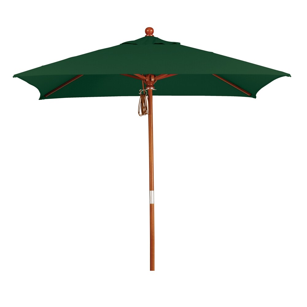 California Umbrella Forest Green Market 6-ft Square Patio Umbrella with ...