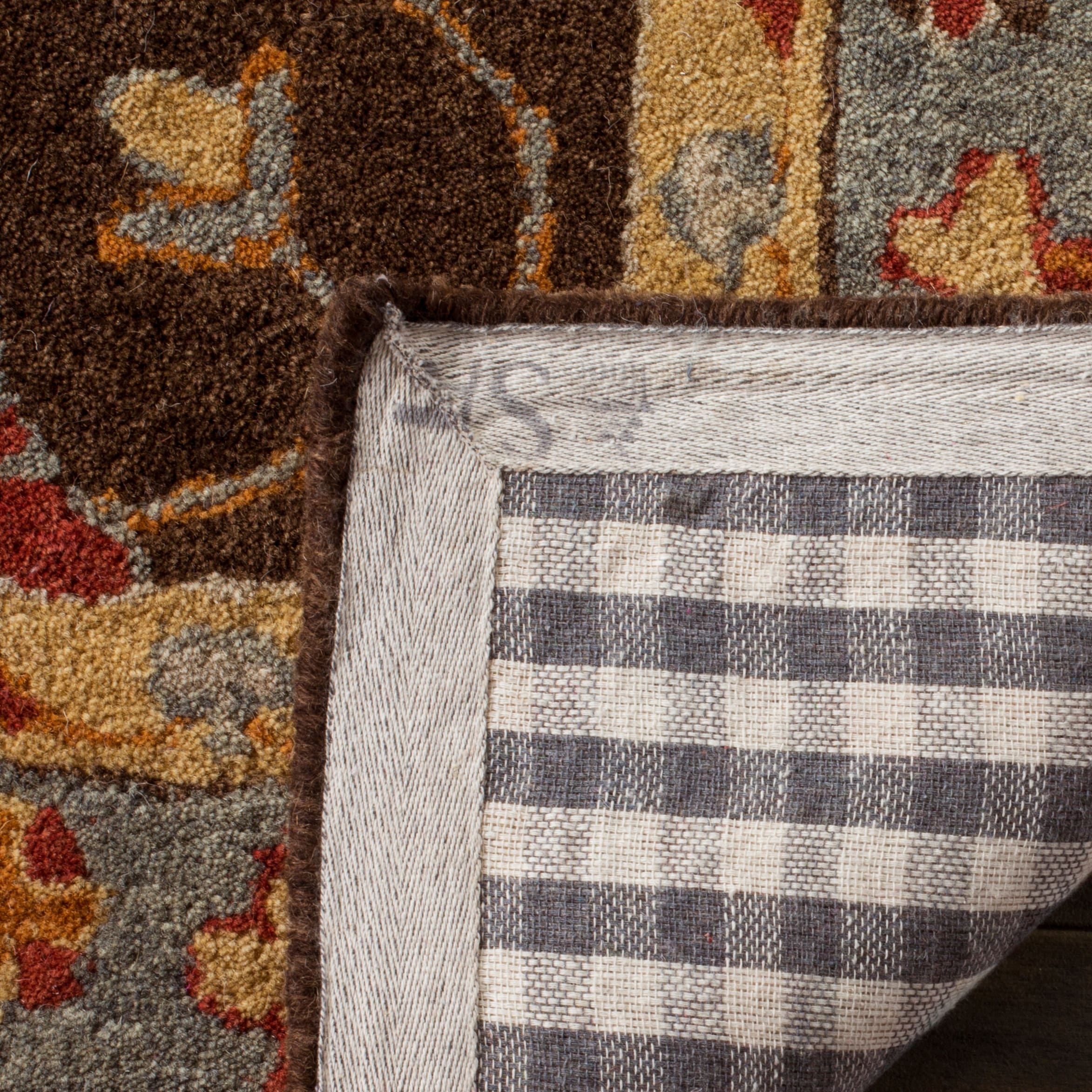 Heritage Charcoal and Blue Hand-Tufted Wool 8' x 10' Area Rug