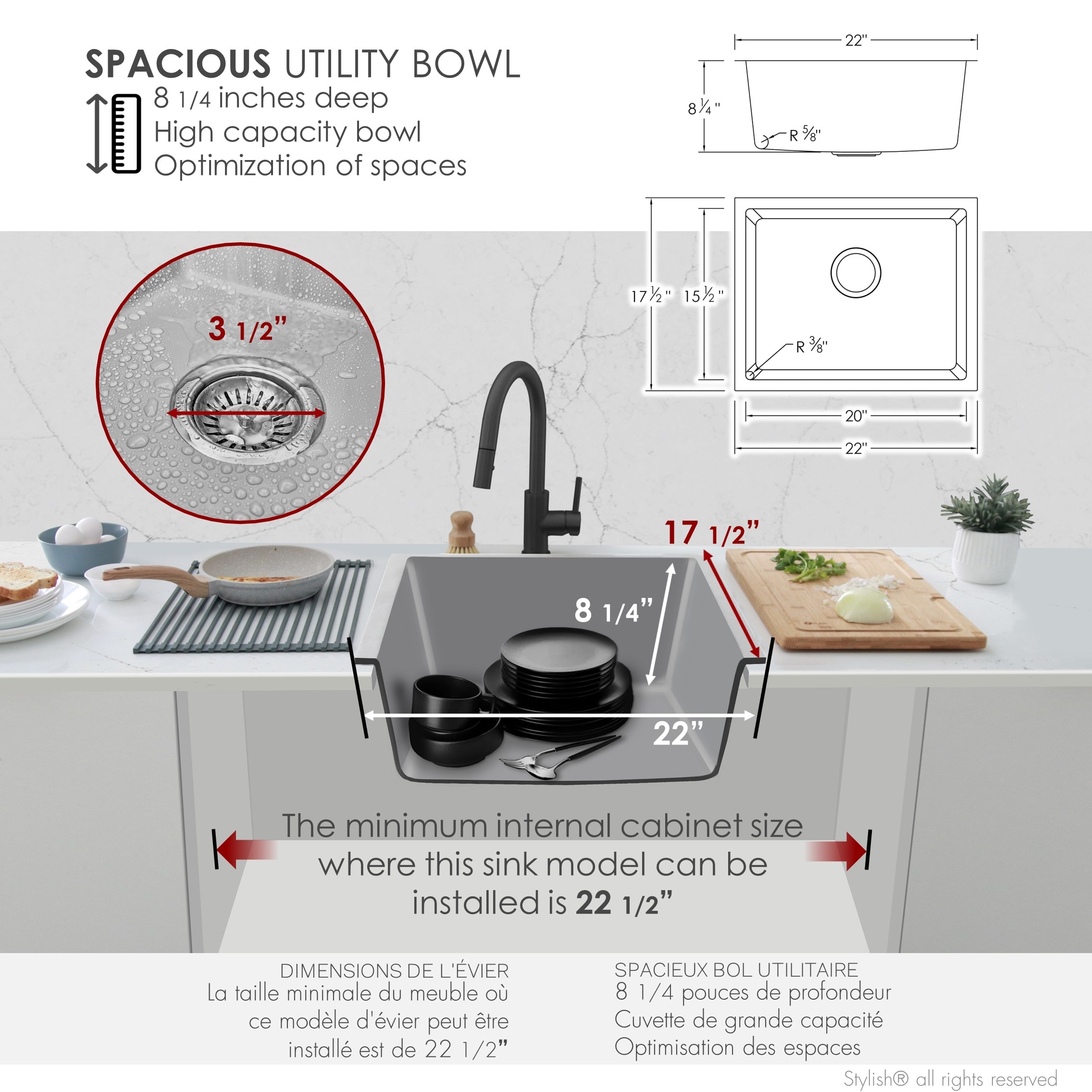 Stylish S-822L1 Kitchen-Sinks - View #5