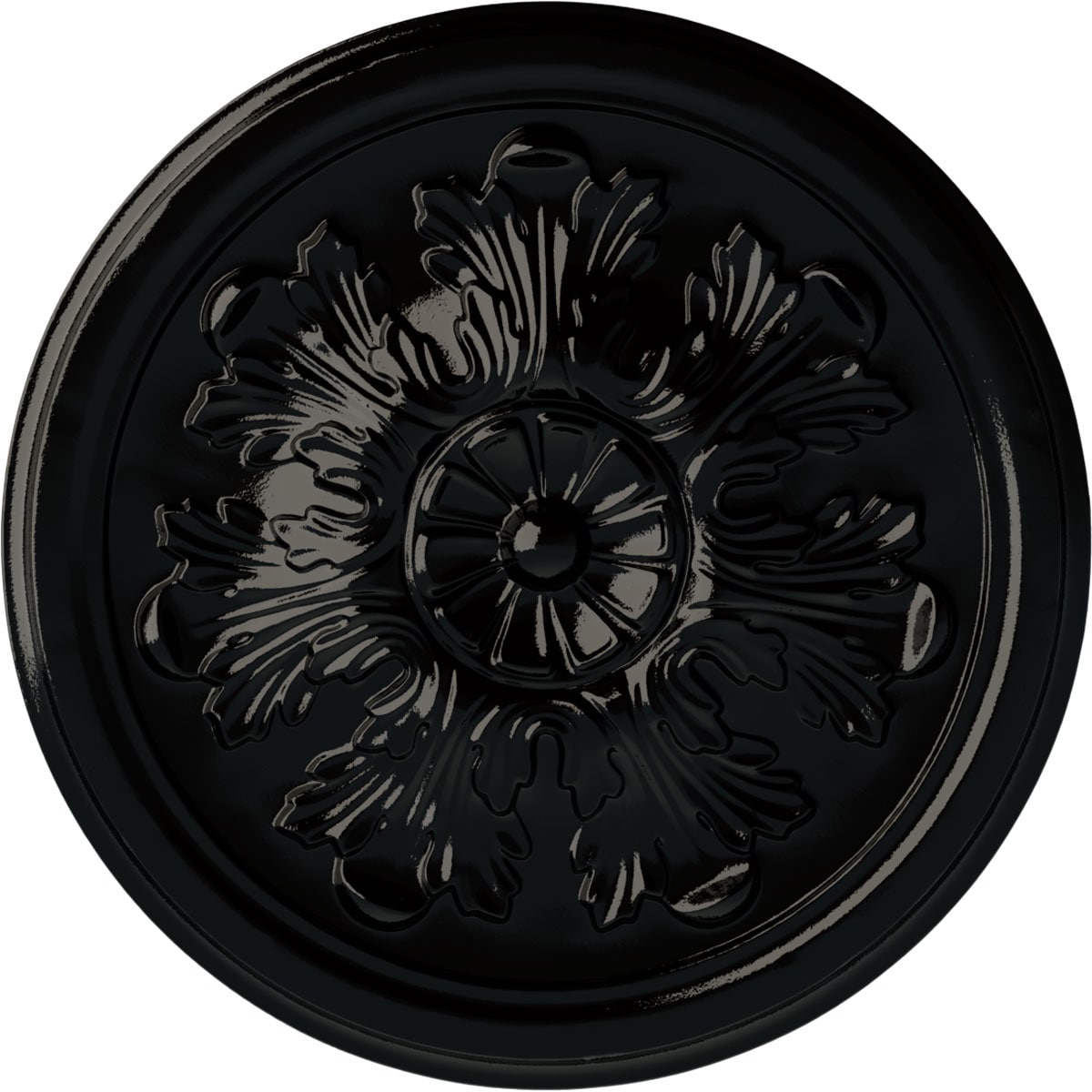 Ekena Millwork CM12LEBPS Legacy Acanthus 12.75-in W x 12.75-in L Painted Black Pearl Polyurethane Whole Ceiling Medallion