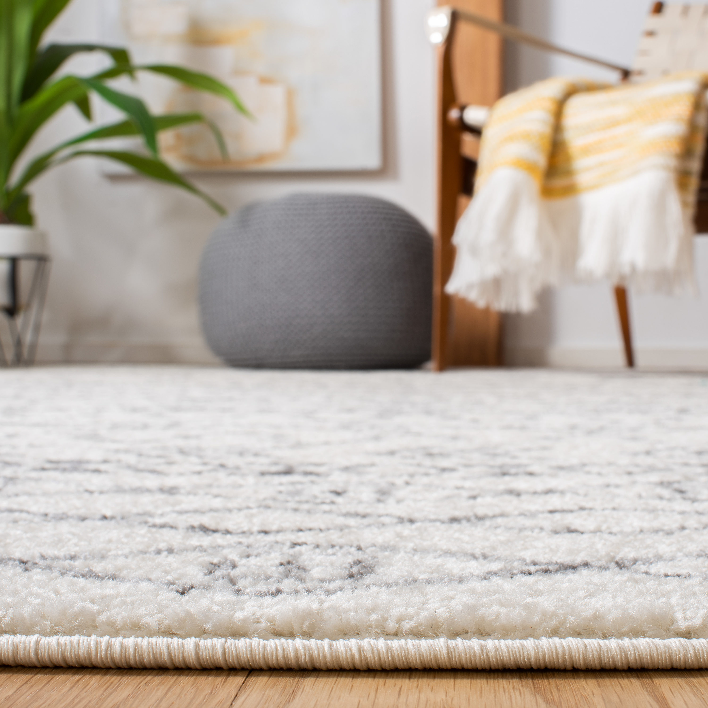 Gray Synthetic Reversible Washable 9' x 12' Area Rug