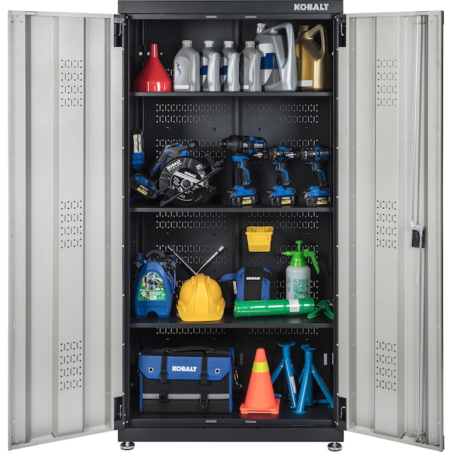 Rubbermaid Plastic Freestanding Garage Cabinet in Gray (36-in W x 72-in H x  18-in D)
