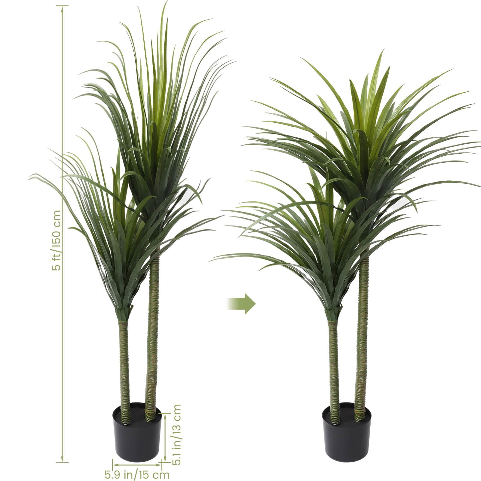Artificial Dracaena Tree Artificial Tropical Yucca Tree Faux Yucca