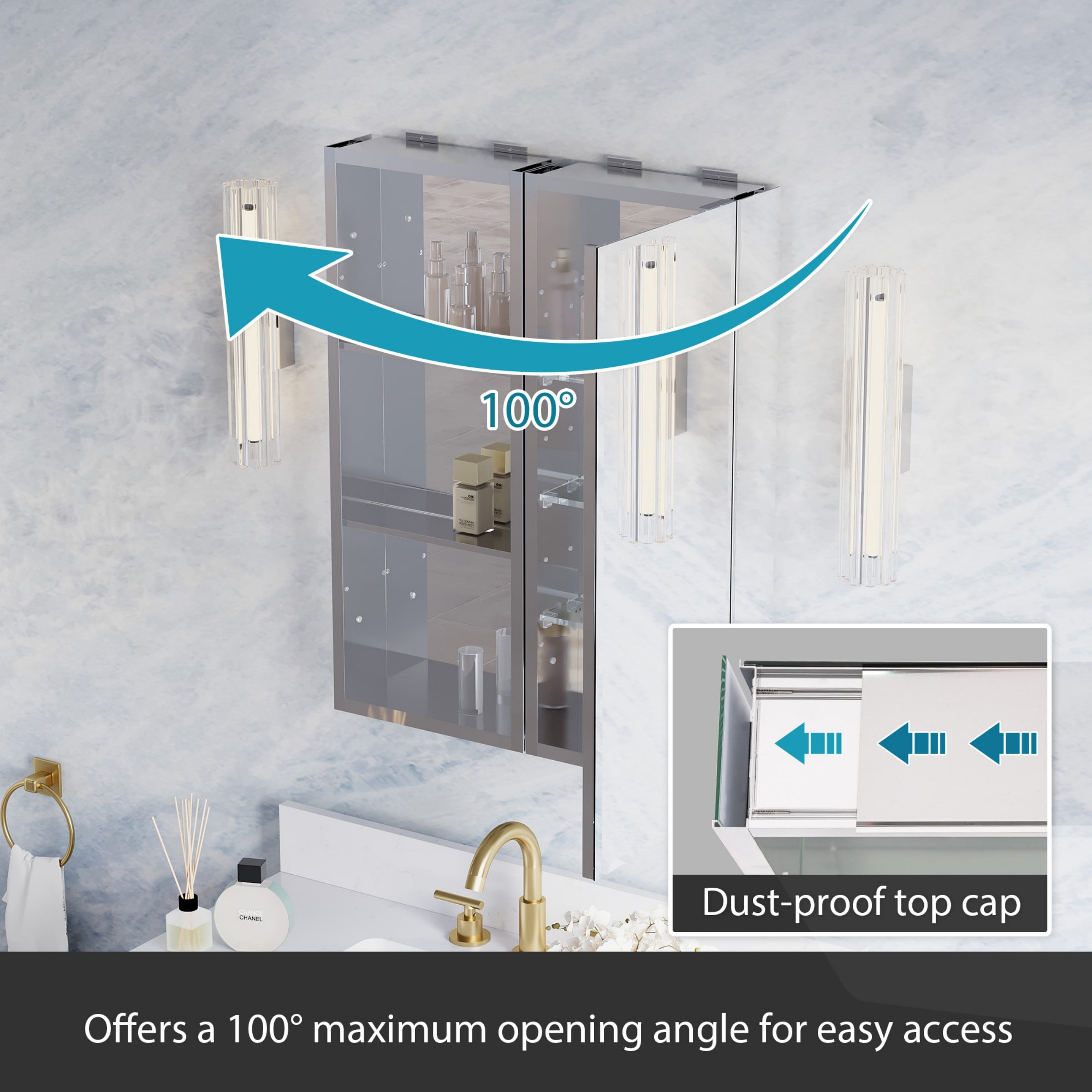WELLFOR B12R1230MC Bathroom-Wall-Cabinets - View #6