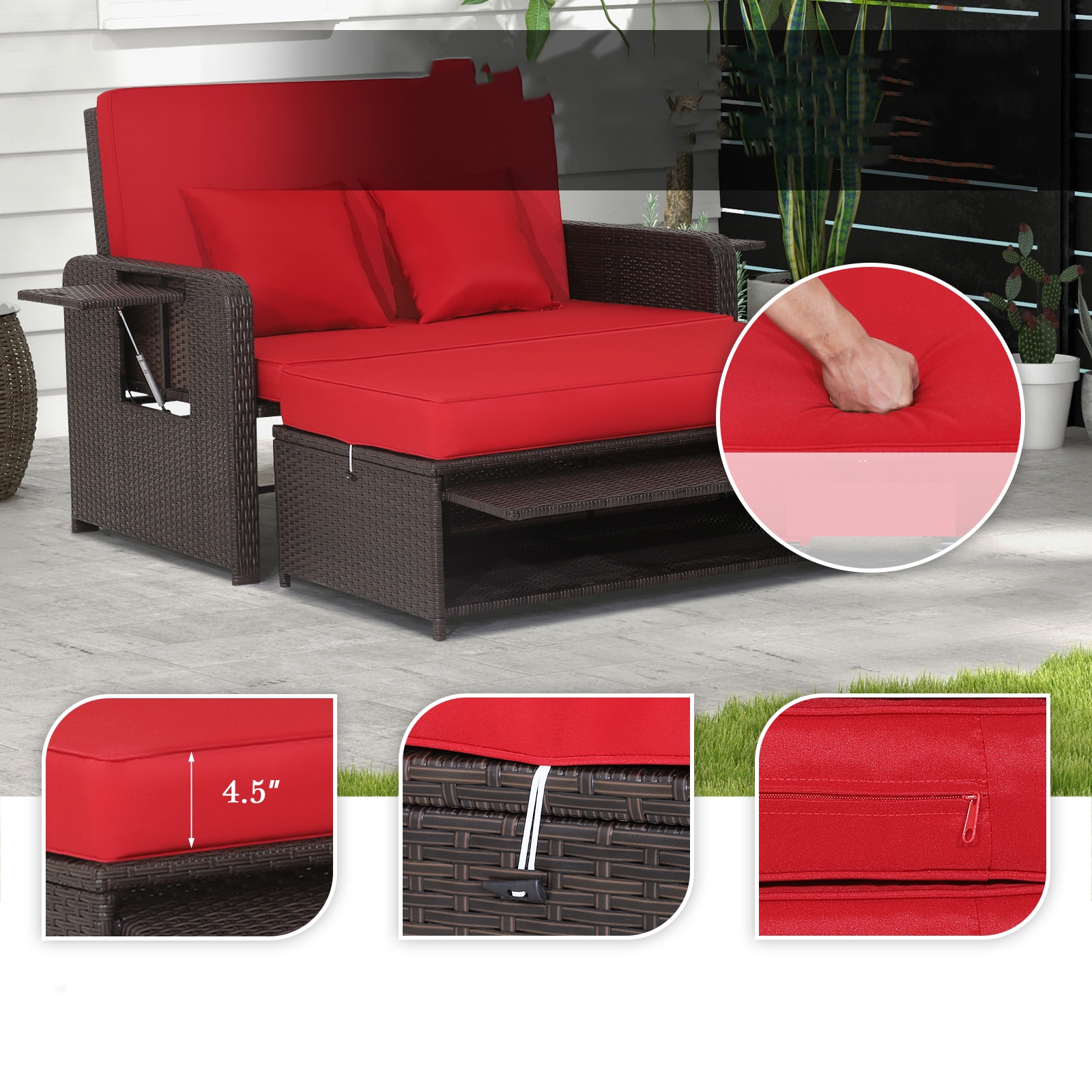 Costway HW70644RE+ Patio-Sofas-Daybeds - View #6