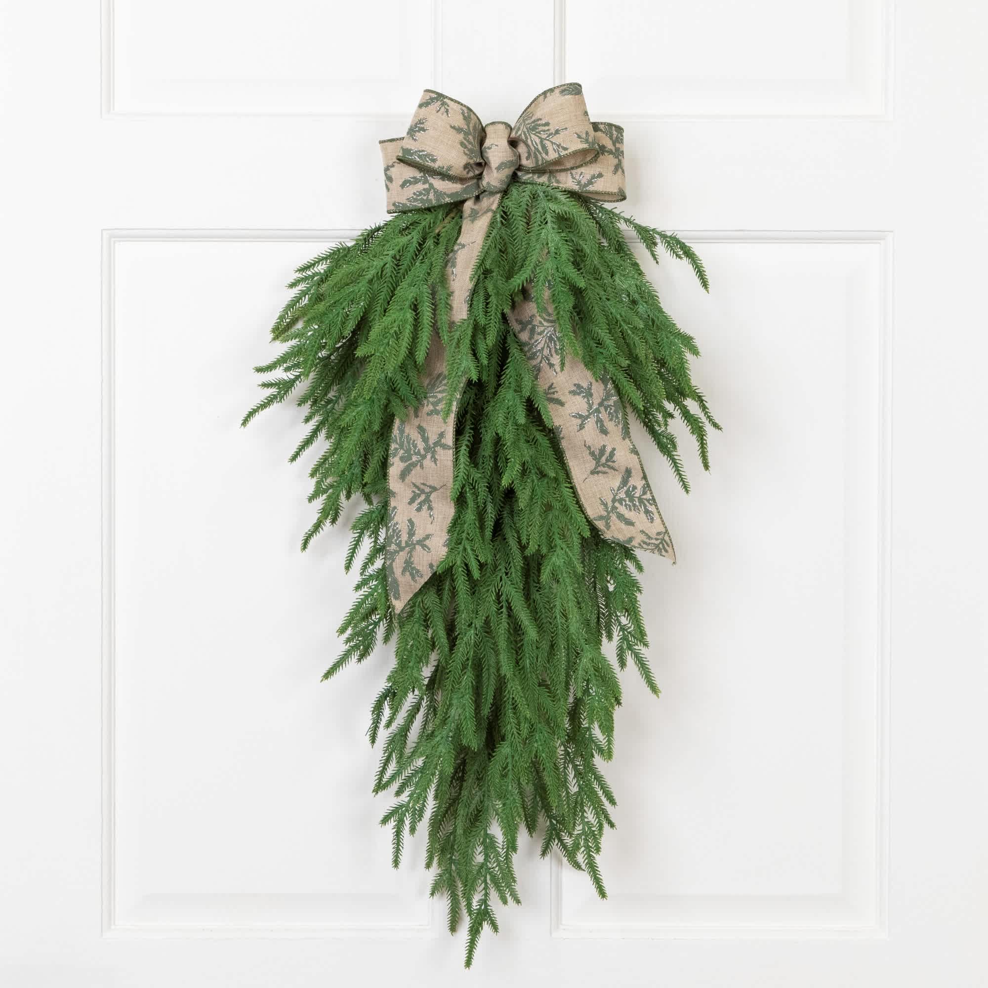 Northlight Norfolk Pine Artificial Christmas Teardrop Swag - 28 inch