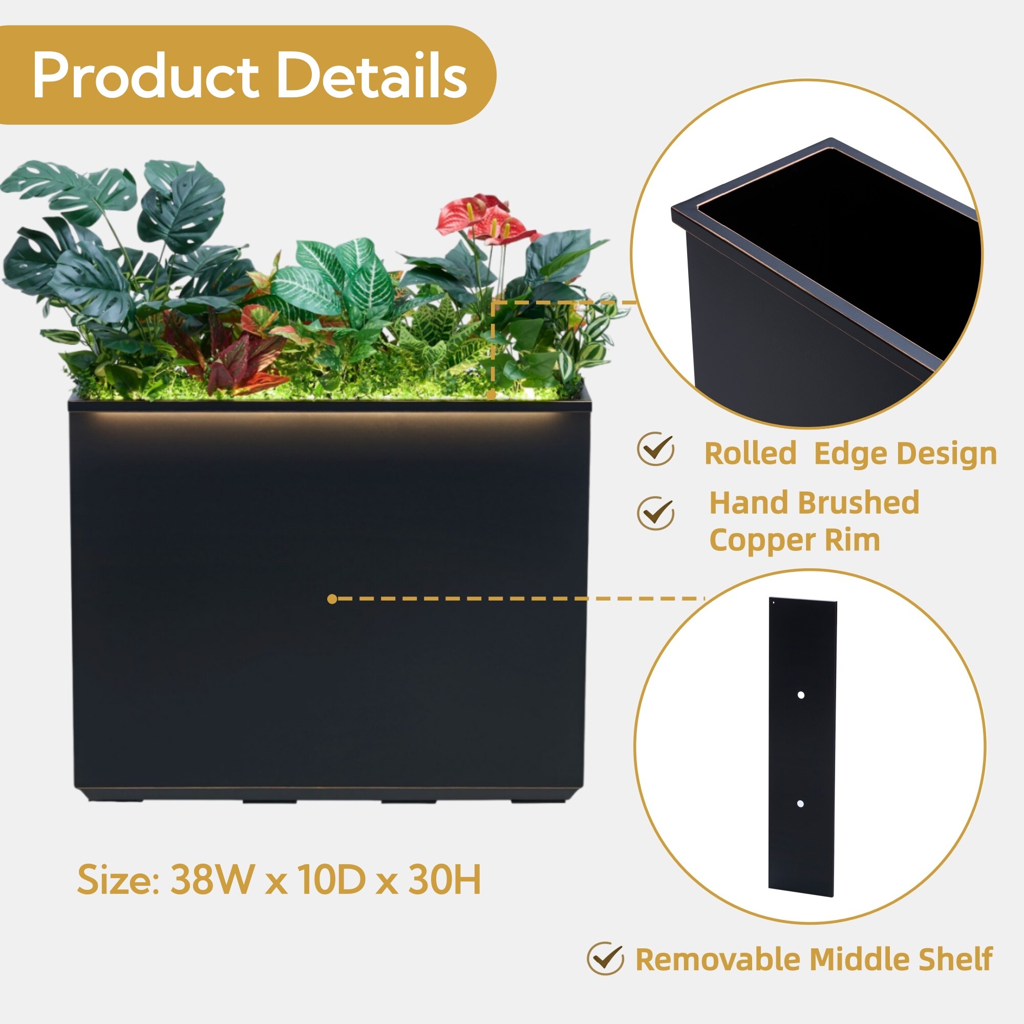 EDYO LIVING HCMP-L11-BLK Planter-Window-Box - View #6