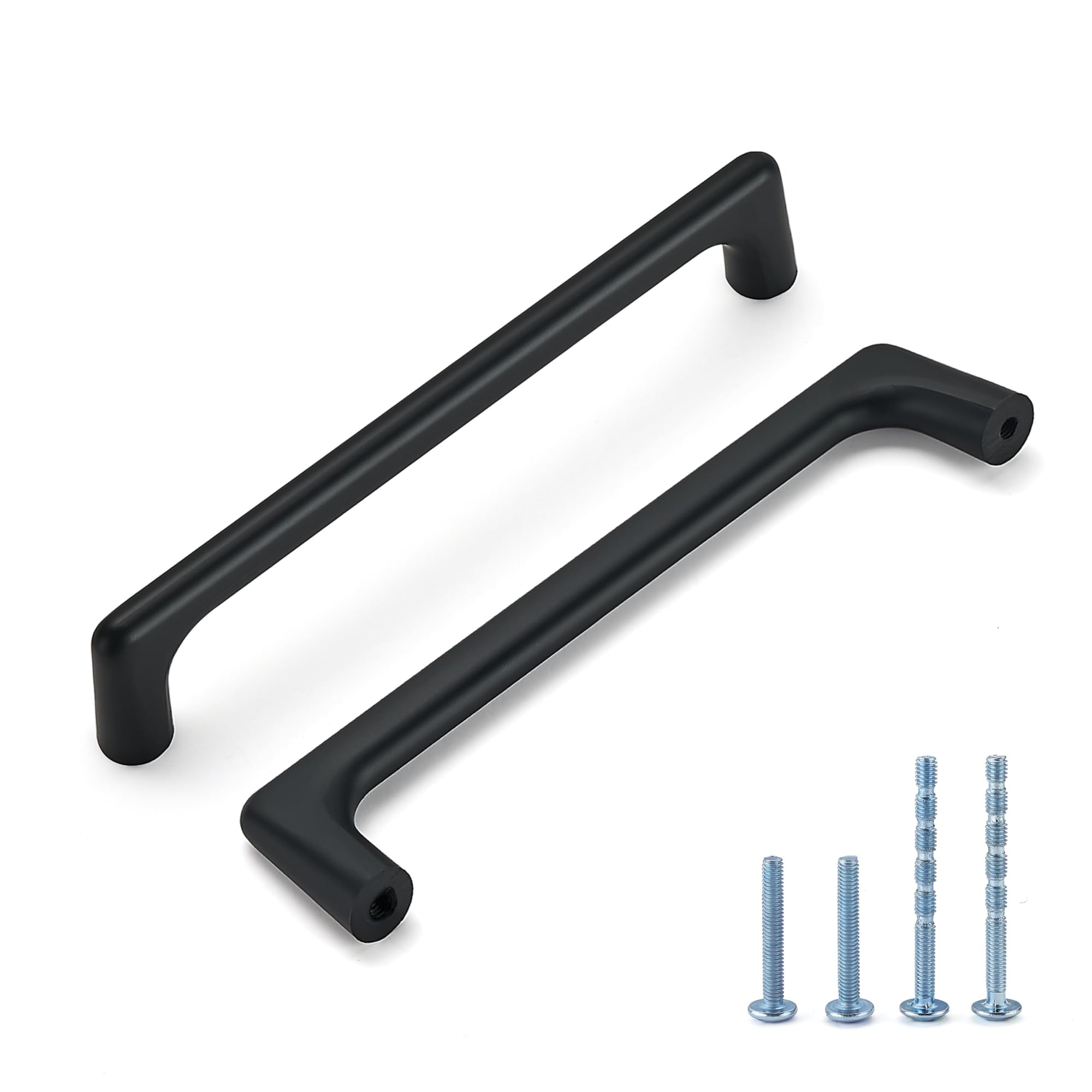 SenQWFa  10 Pack 5 Inch Hole Center Matte Black Cabinet Pulls Solid Zinc Alloy Kitchen Drawer Handles Wardrobe Dresser Hardware