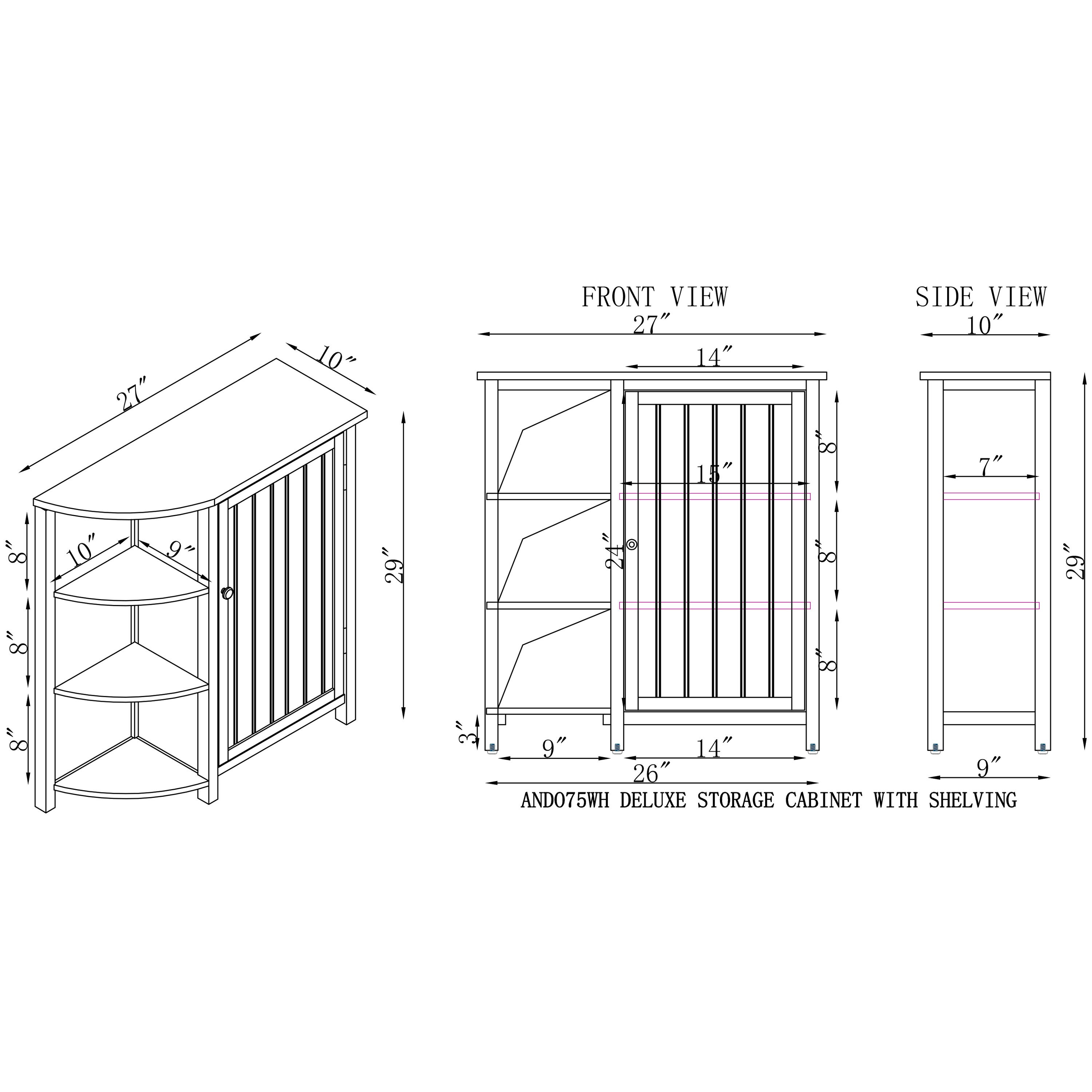 Alaterre Furniture ANDO75WH Linen-Cabinets - View #7