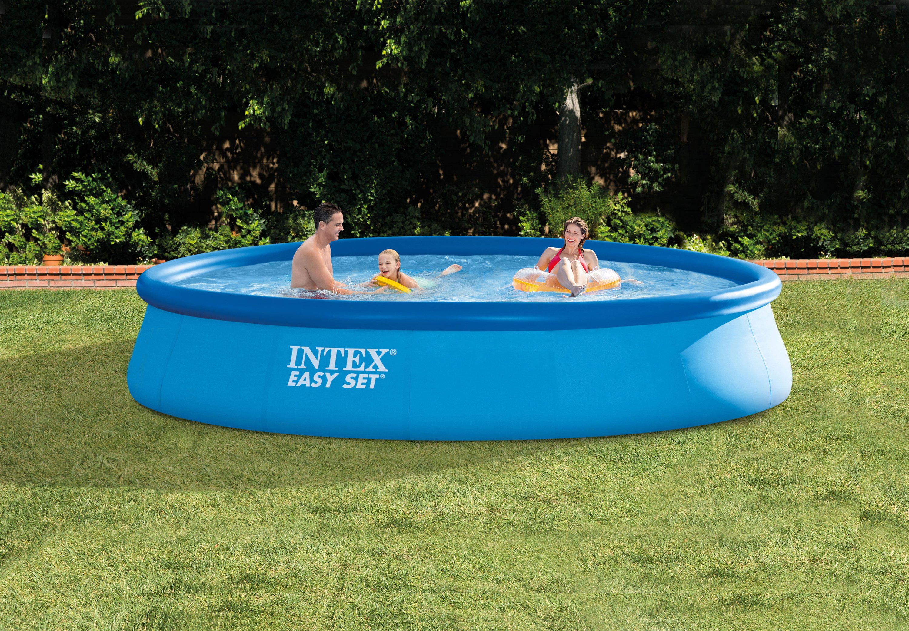 kaffe Hovedkvarter råolie Intex 13-ft x 13-ft x 32-in Inflatable Top Ring Round Above-Ground Pool  with Filter Pump in the Above-Ground Pools department at Lowes.com
