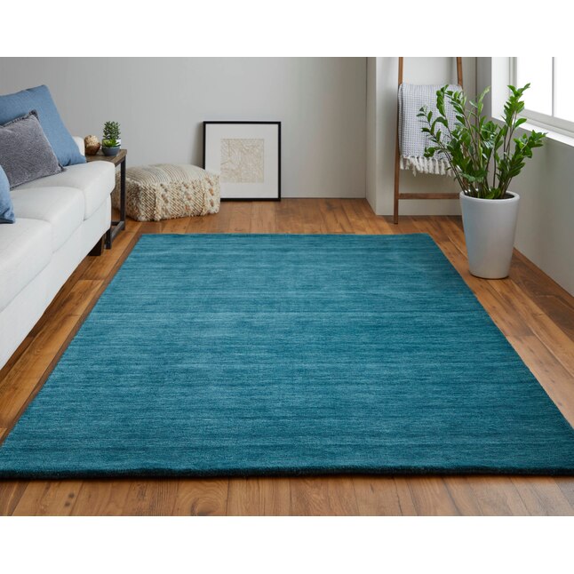 Room Envy Celano 8 X 11 Wool Teal Blue, Teal Color Living Room Rugs