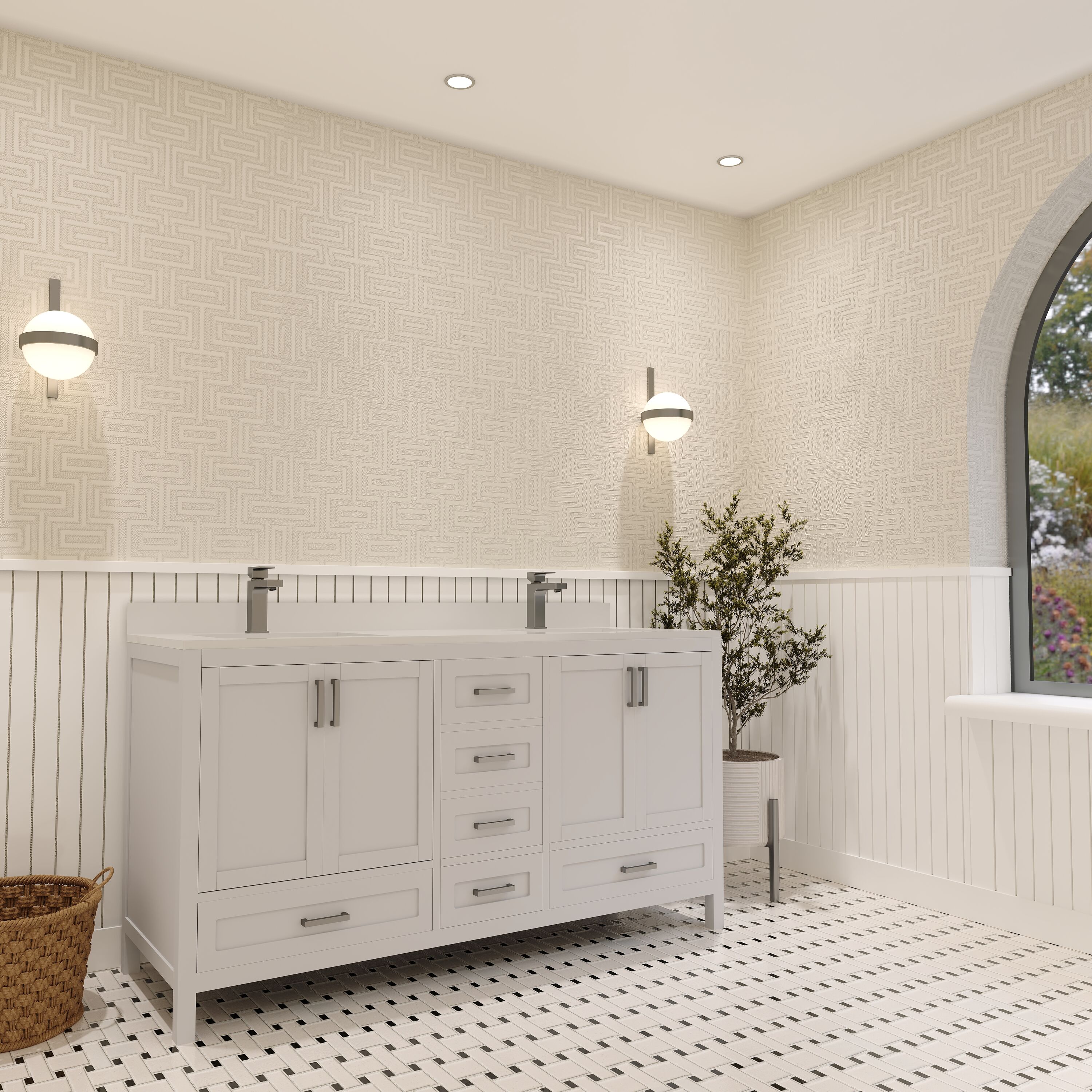 Ayna Decors AVM60WH3022 Bath-Vanity-Combo - View #2