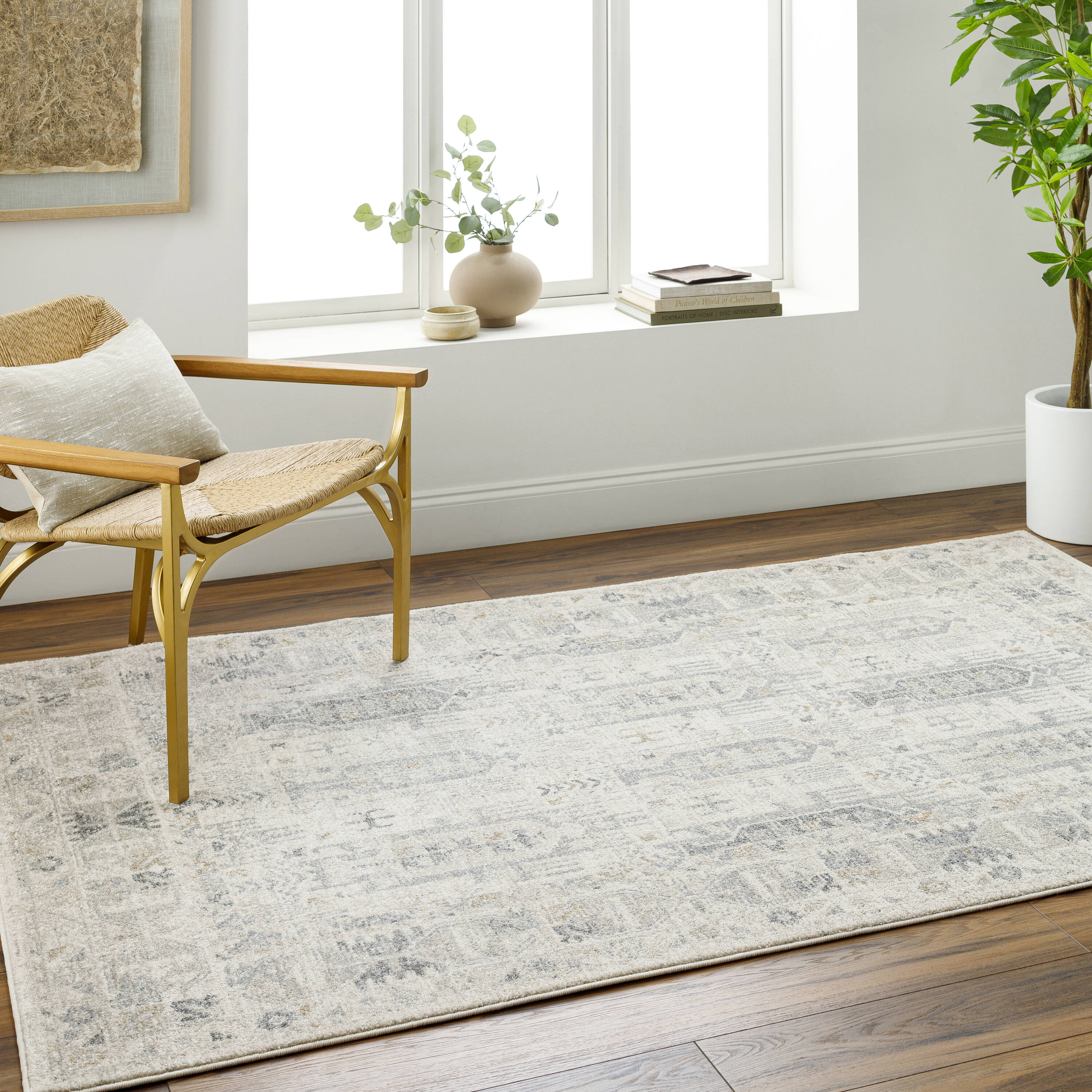 Livabliss APH2302-679 Alpharetta 6 x 9 (ft) Loomed Polypropylene Gray Rectangular Indoor Vintage Area rug