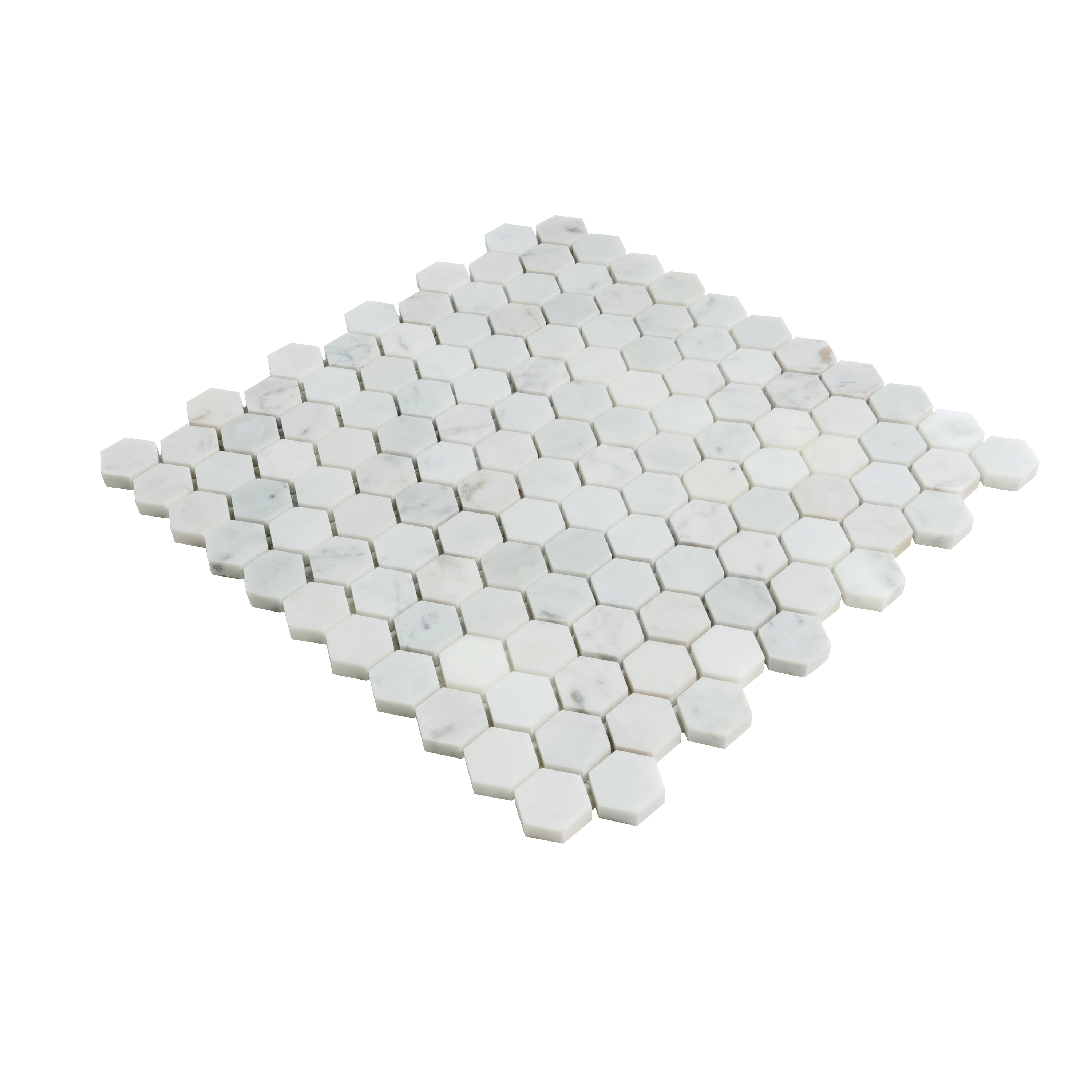 Apollo 11.2" x 11.7" White Hexagon Polished Marble Mosaic Tile