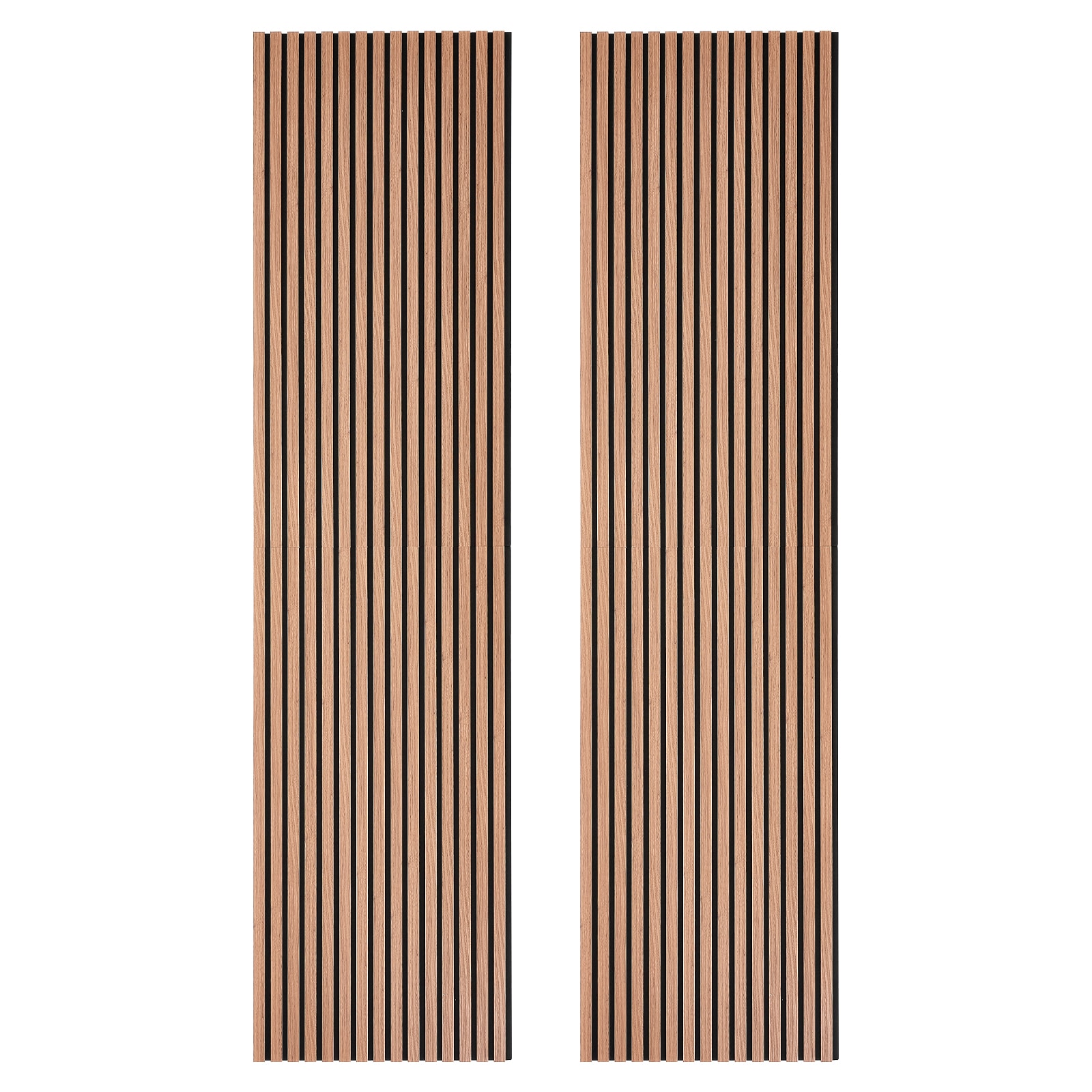 VEVOR Wood Wall Panels 94.5 x 23.6 inches Acoustic Slat Panels Walnut Sound Absorbing for Living Rooms Bedrooms Offices Studios Interior Wall Decor MDF and PET Construction Screw Kit 2-Pack