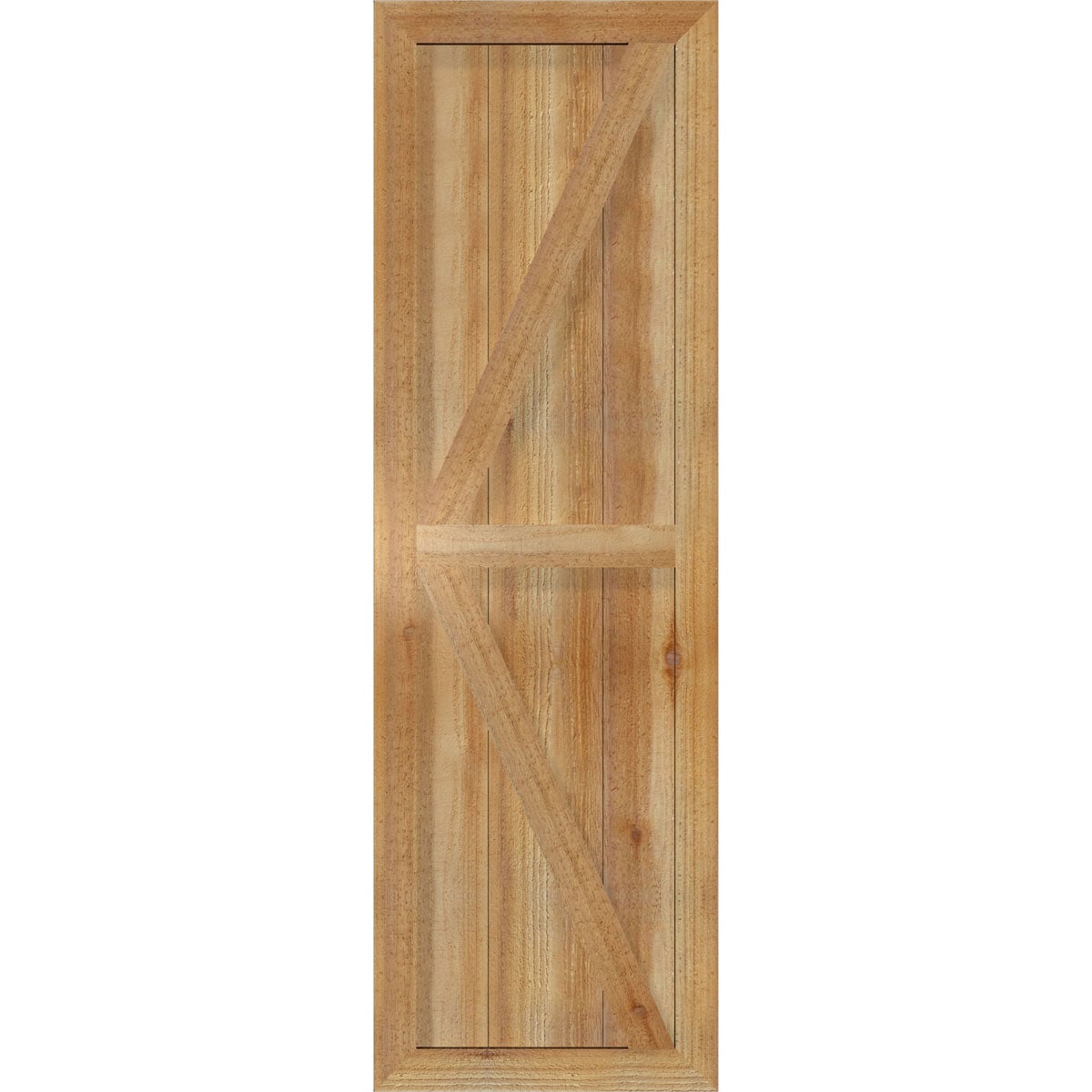 Ekena Millwork RBF06Z16X051RWR 16.125-in W x 51-in H Unfinished Paintable/Stainable Board and batten Framed with z-bar Wood Exterior Shutters ( 2 -Pack )